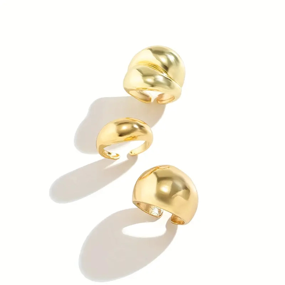 Chunky Dome Rings - Set of 3