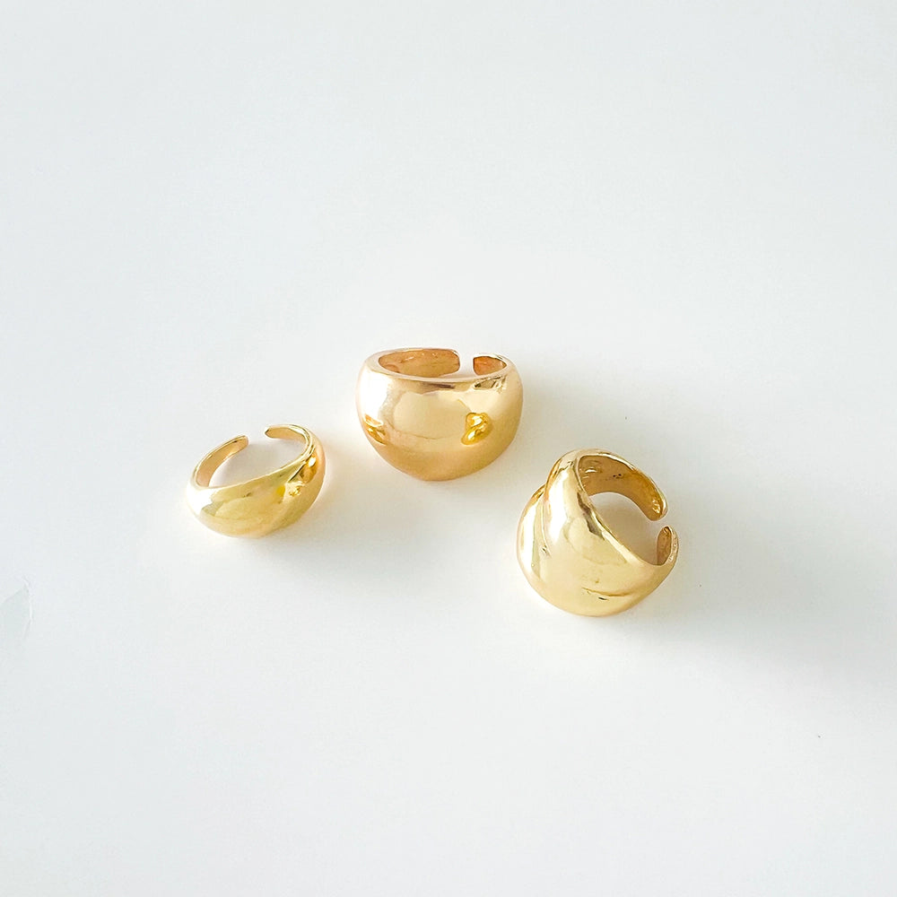 Chunky Dome Rings - Set of 3