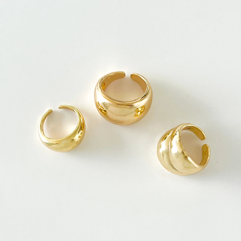 Chunky Dome Rings - Set of 3