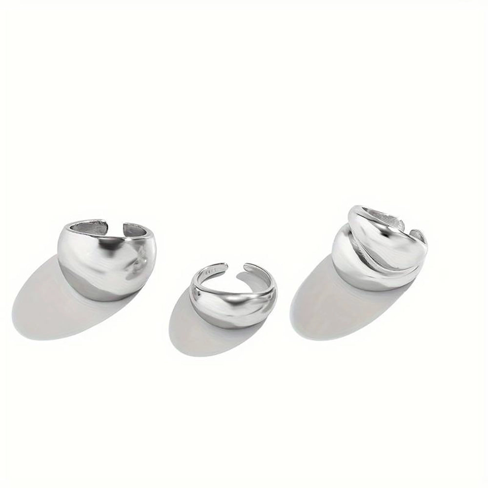 Chunky Dome Rings - Set of 3