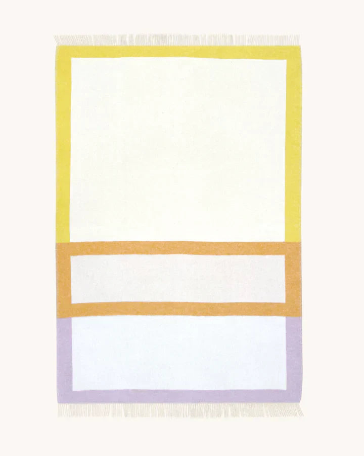 COLOR BLOCK Blanket No. 1 | Lilac / Yellow and Orange