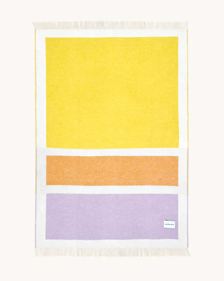 COLOR BLOCK Blanket No. 1 | Lilac / Yellow and Orange