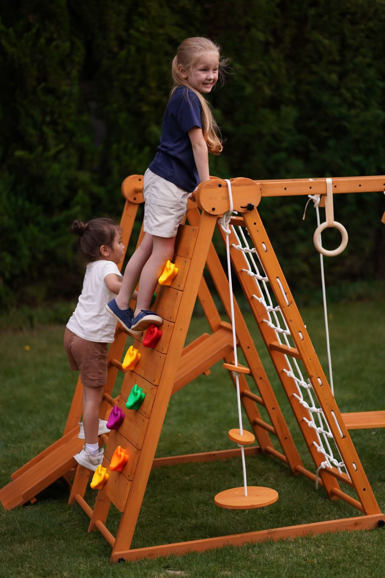 Chestnut 8-in-1 Jungle Gym for Toddlers | Indoor & Outdoor Wooden Playset