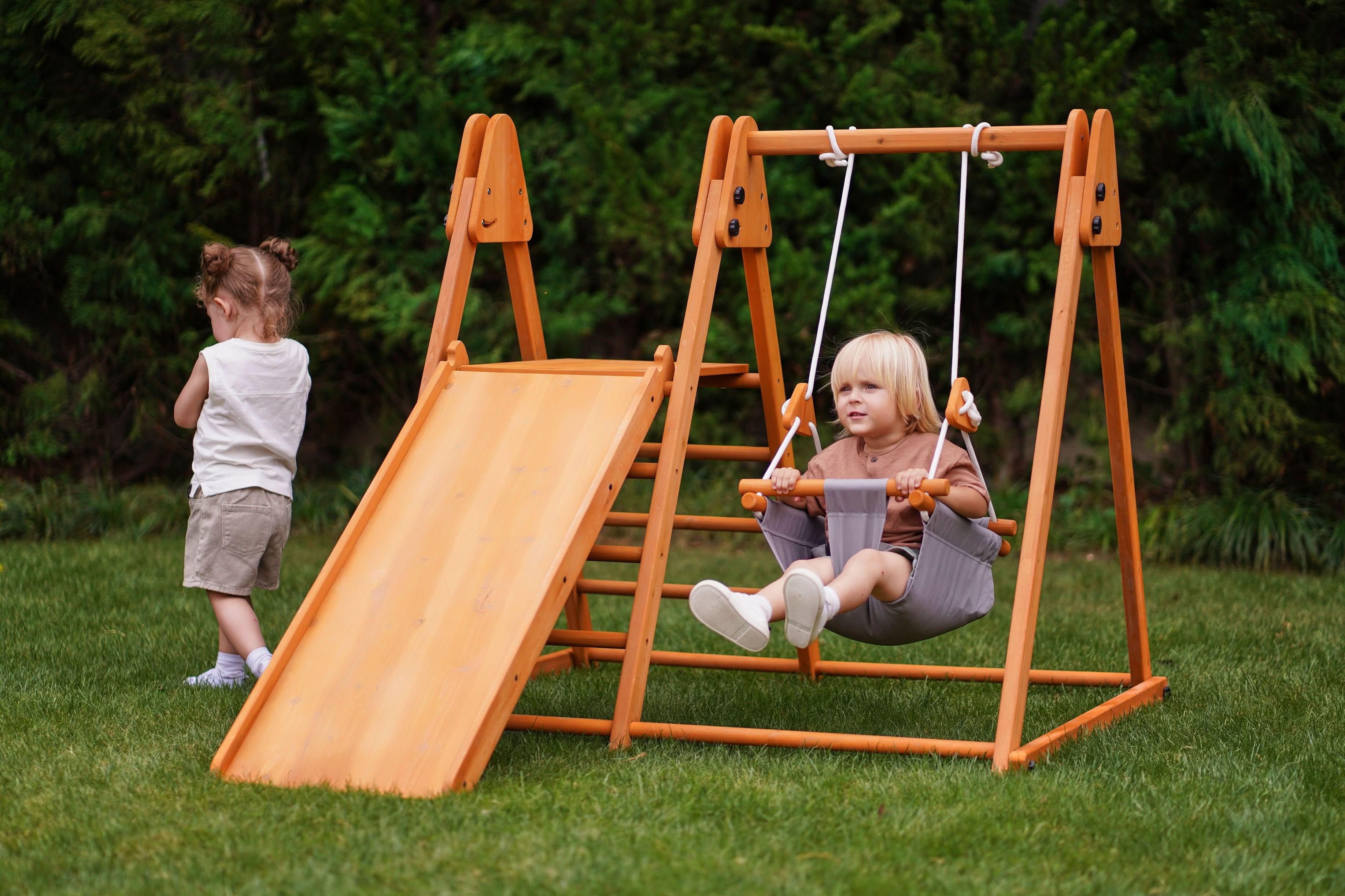 Juniper Folding Indoor & Outdoor Playset | Wooden Climber for Toddlers