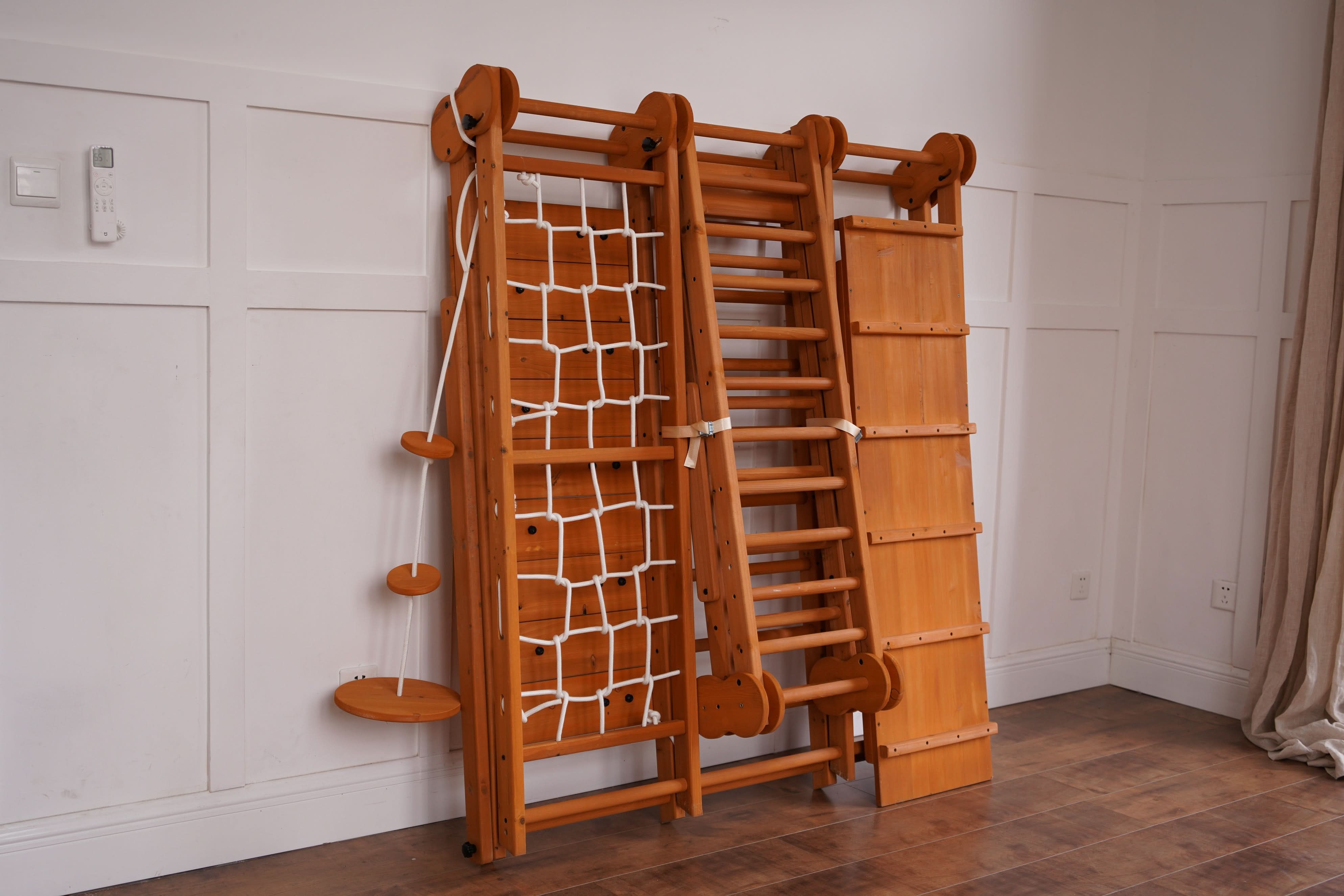 Chestnut 8-in-1 Jungle Gym for Toddlers | Indoor & Outdoor Wooden Playset