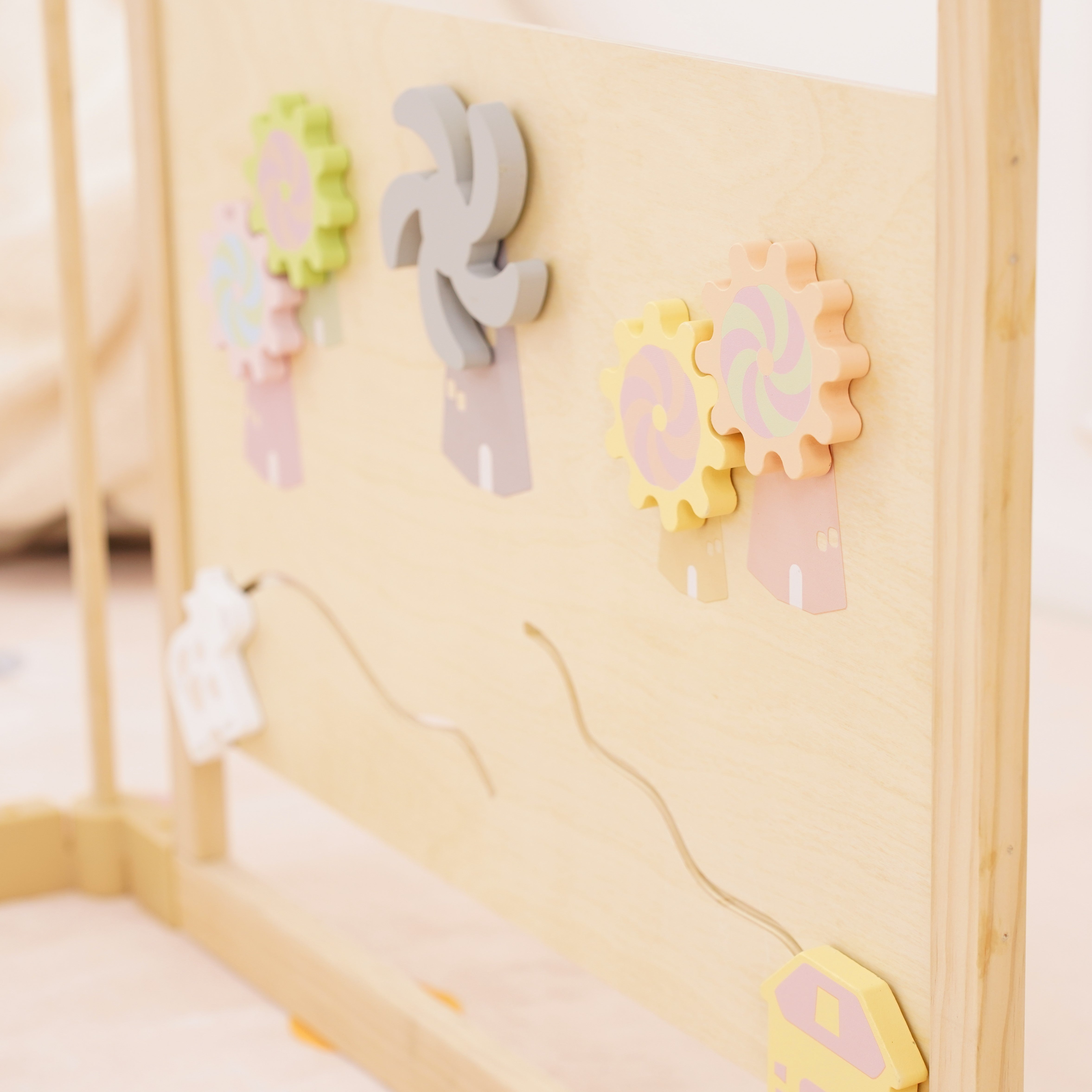 Wooden Baby Playpen with Sensory Activity Panels