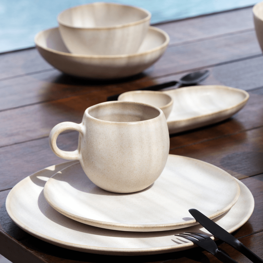 Sand Storm Stoneware Ceramic Dinnerware - Set of 16