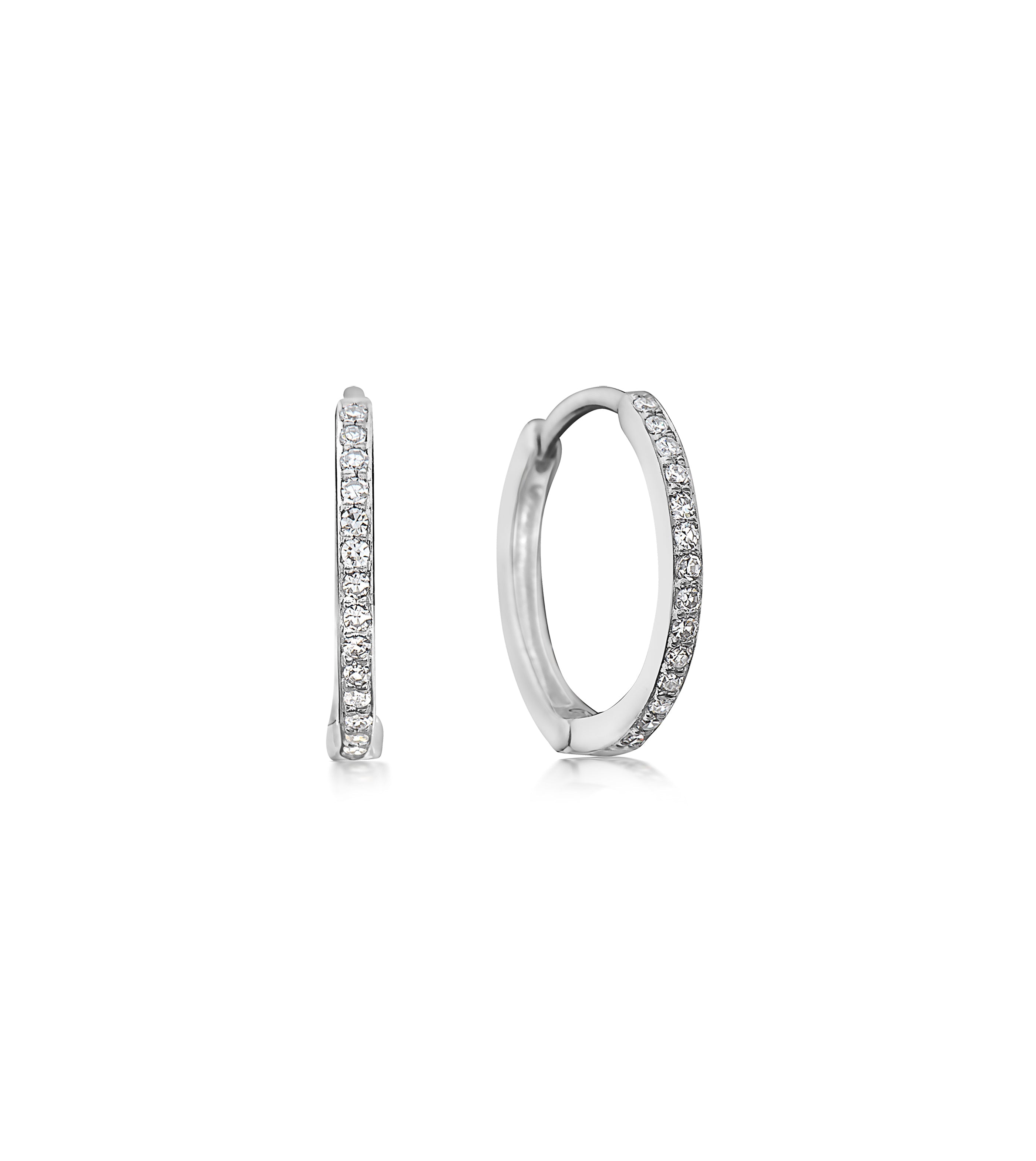Diamond 15mm Huggie Hoop Earring