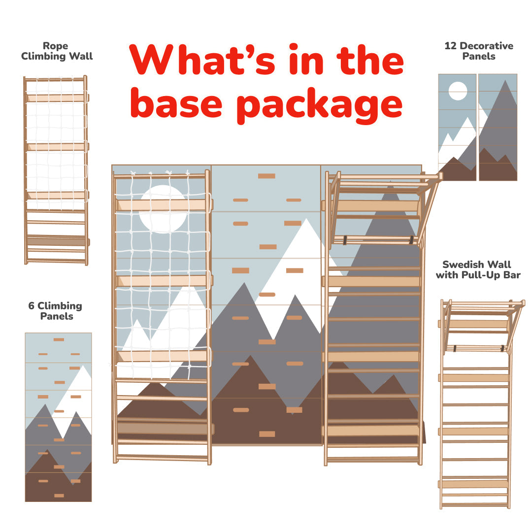 Wood and Hearts 3-in-1 Swedish Ladder Wall Gym