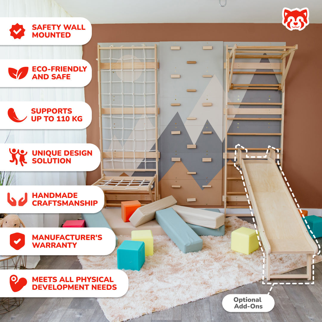 Wood and Hearts 3-in-1 Swedish Ladder Wall Gym