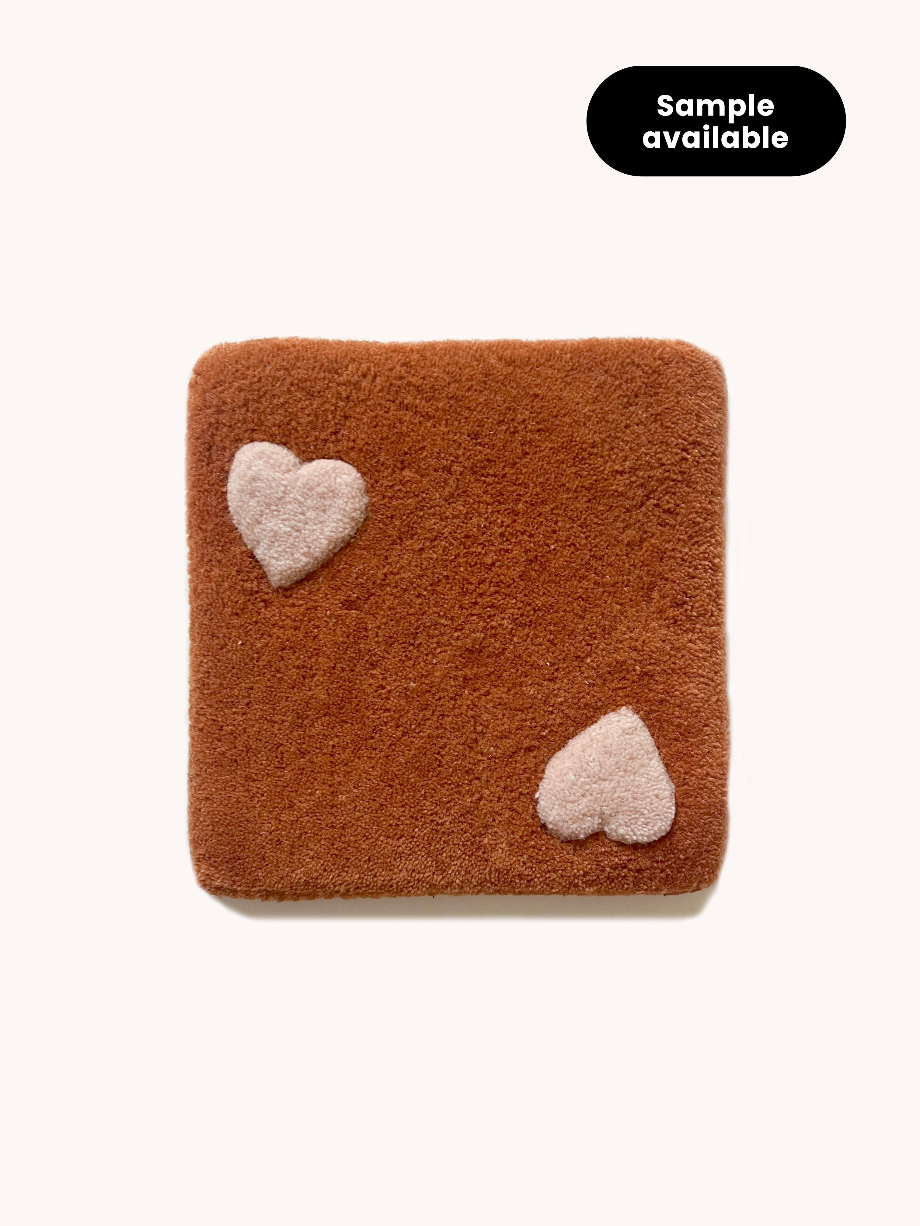 Rug HEARTS Brown / Pink Print 5.5 x 7.9 ft