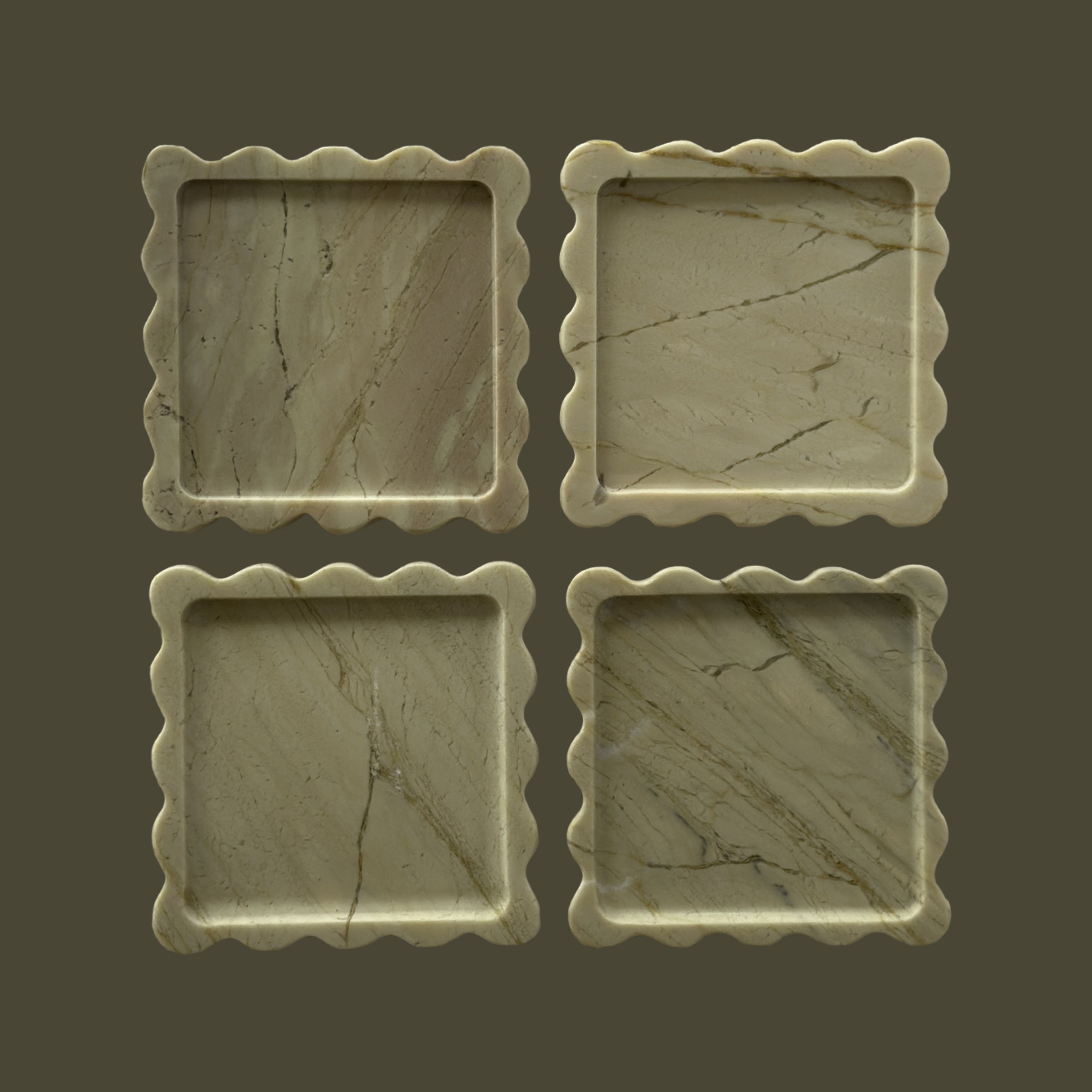 Box Coaster Set in Emerald