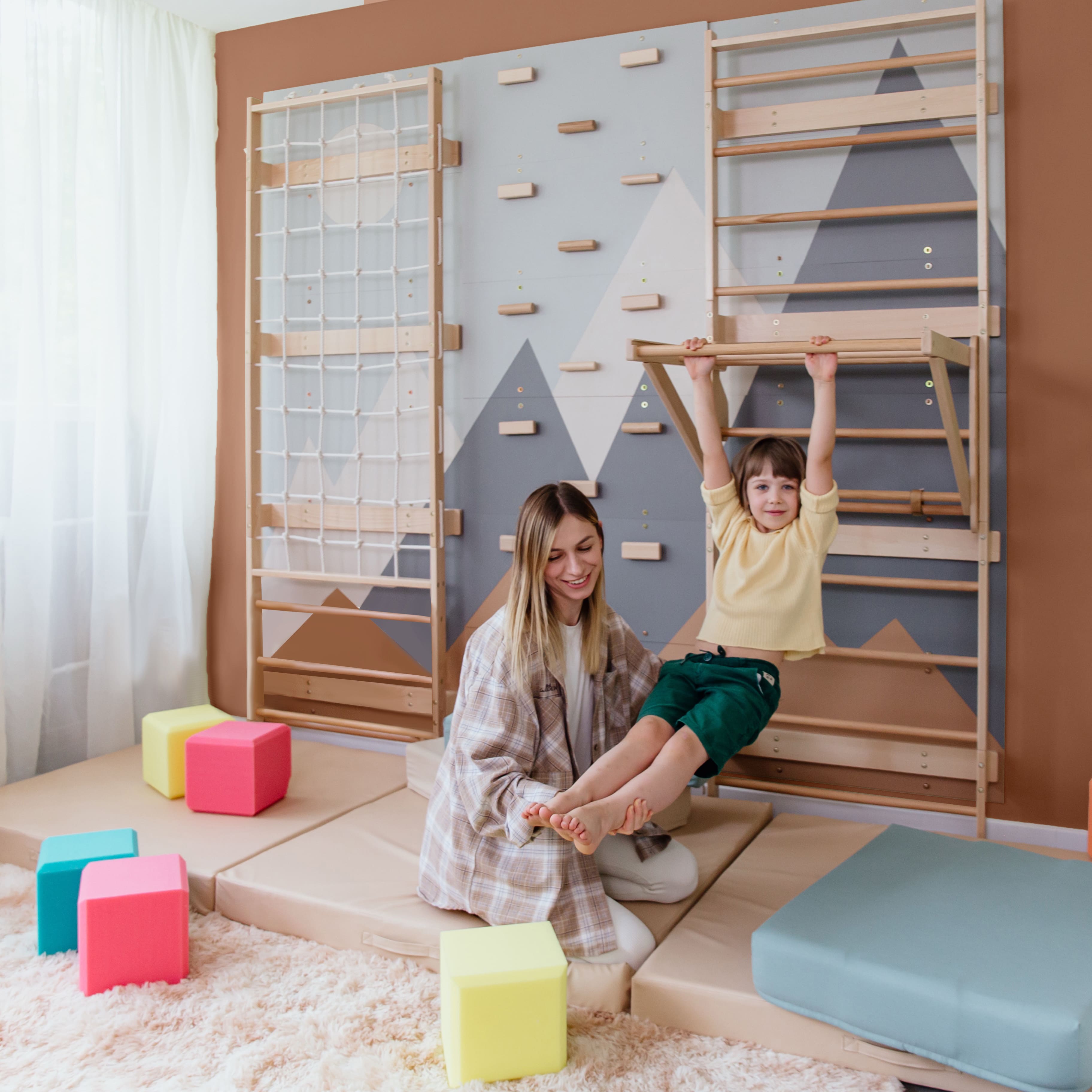 Wood and Hearts 3-in-1 Swedish Ladder Wall Gym