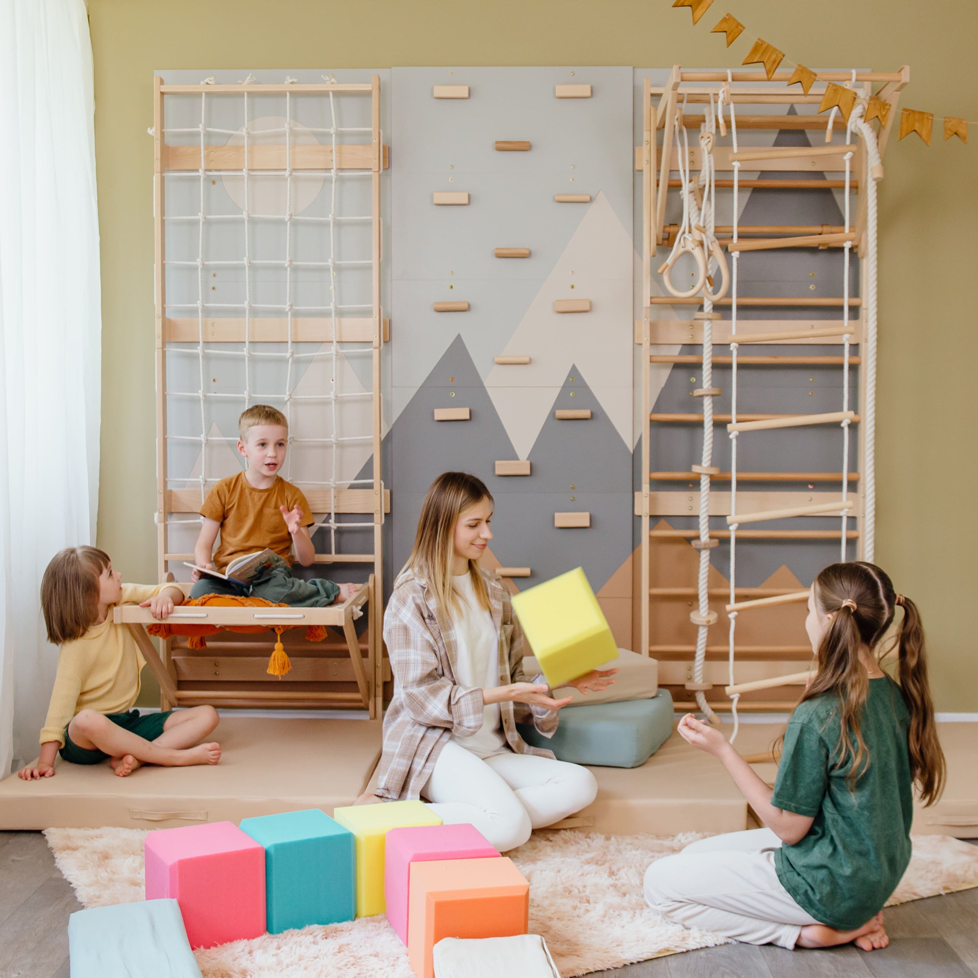 Wood and Hearts 3-in-1 Swedish Ladder Wall Gym