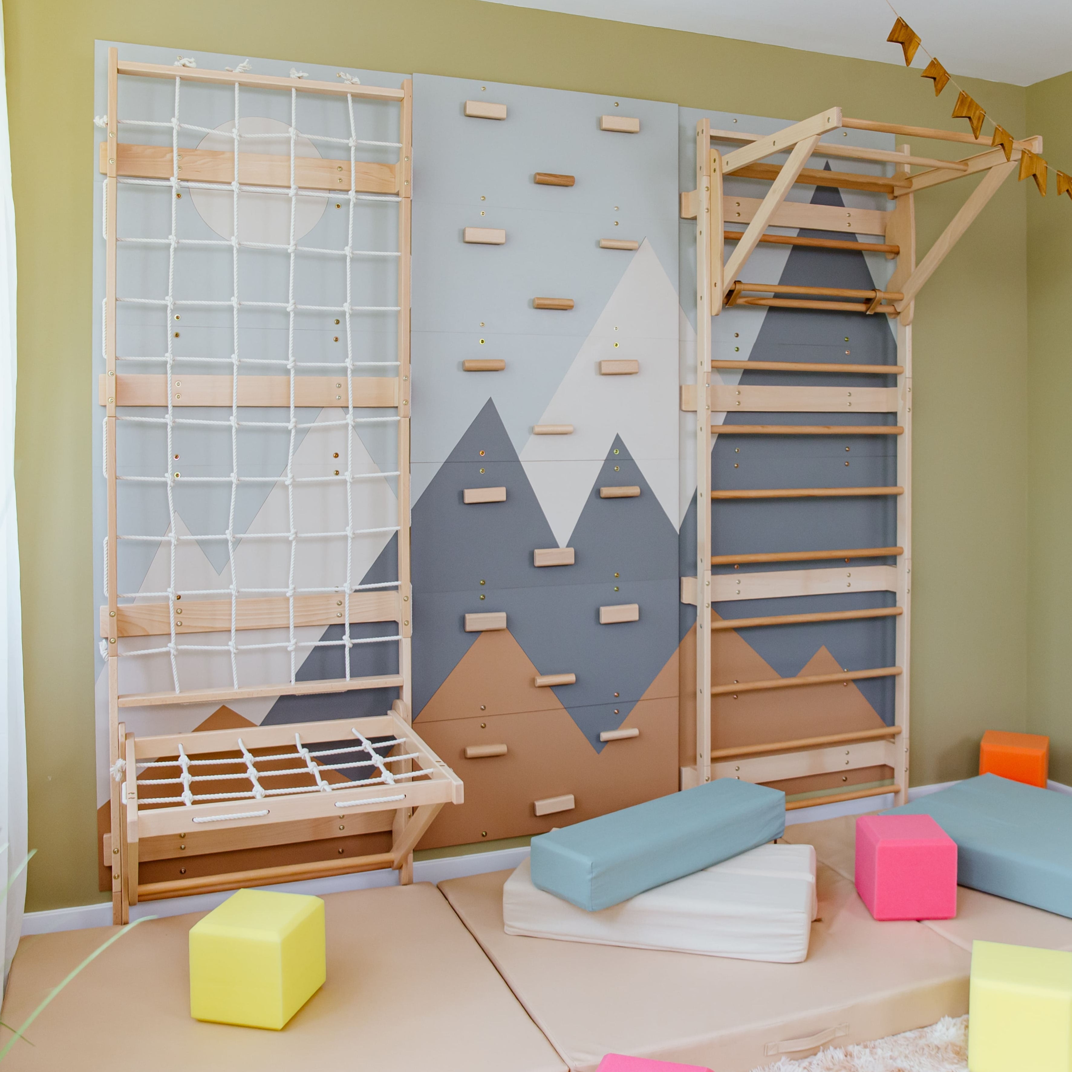 Wood and Hearts 3-in-1 Swedish Ladder Wall Gym