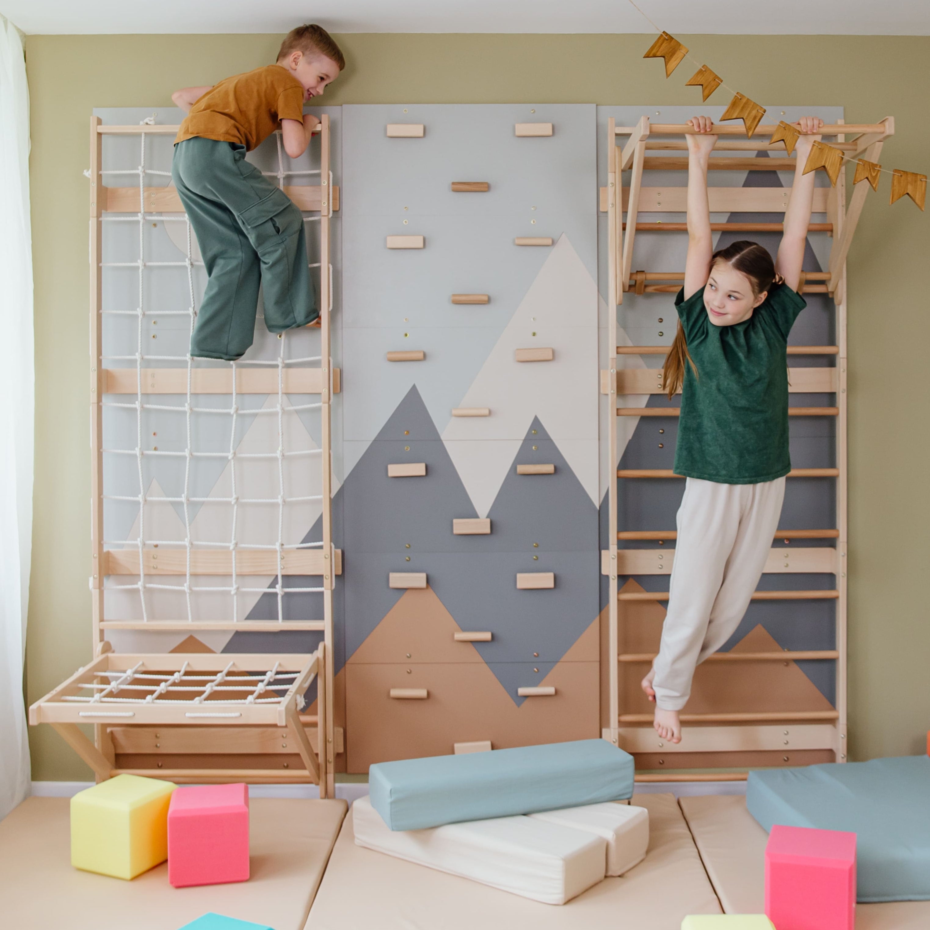 Wood and Hearts 3-in-1 Swedish Ladder Wall Gym