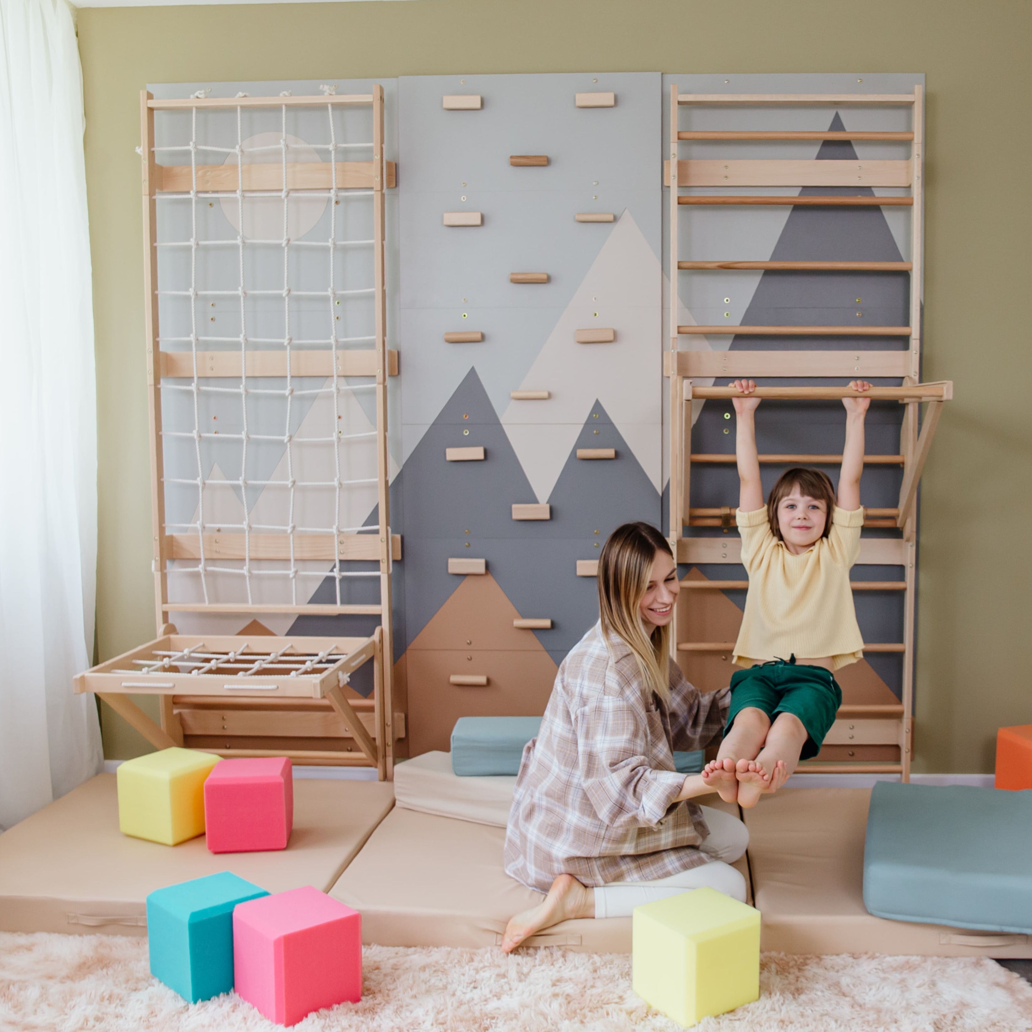 Wood and Hearts 3-in-1 Swedish Ladder Wall Gym