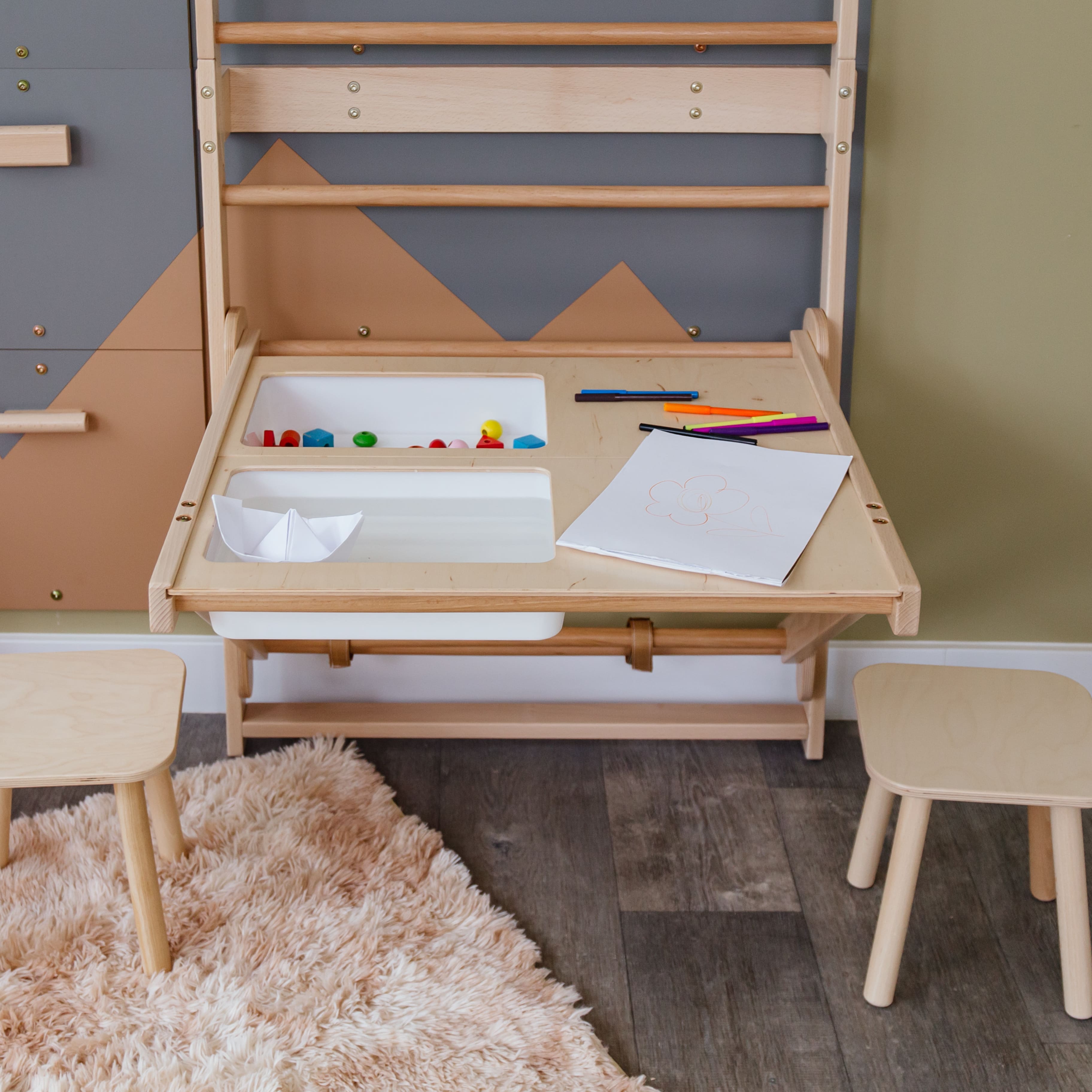 Wood and Hearts 3-in-1 Swedish Ladder Wall Gym