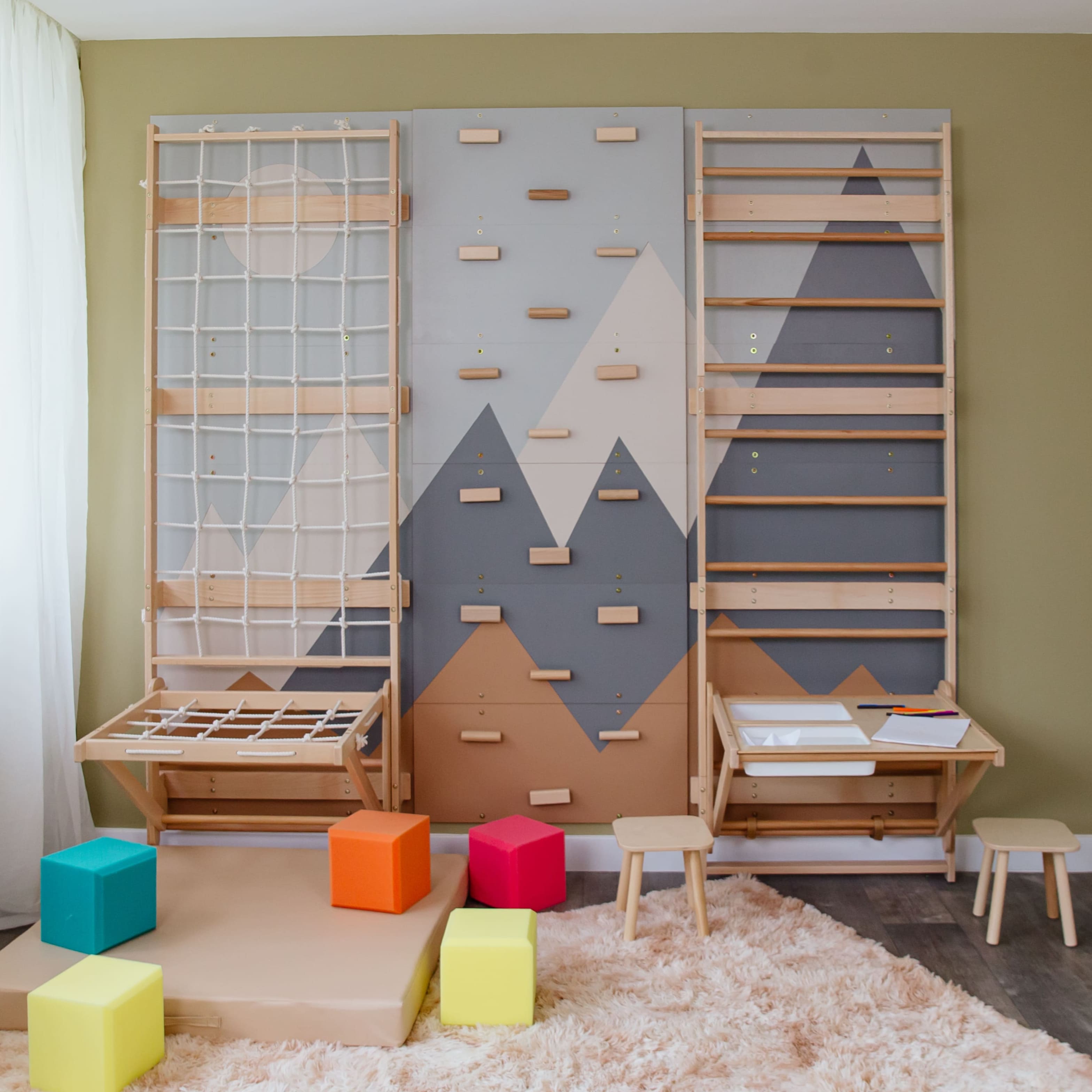 Wood and Hearts 3-in-1 Swedish Ladder Wall Gym