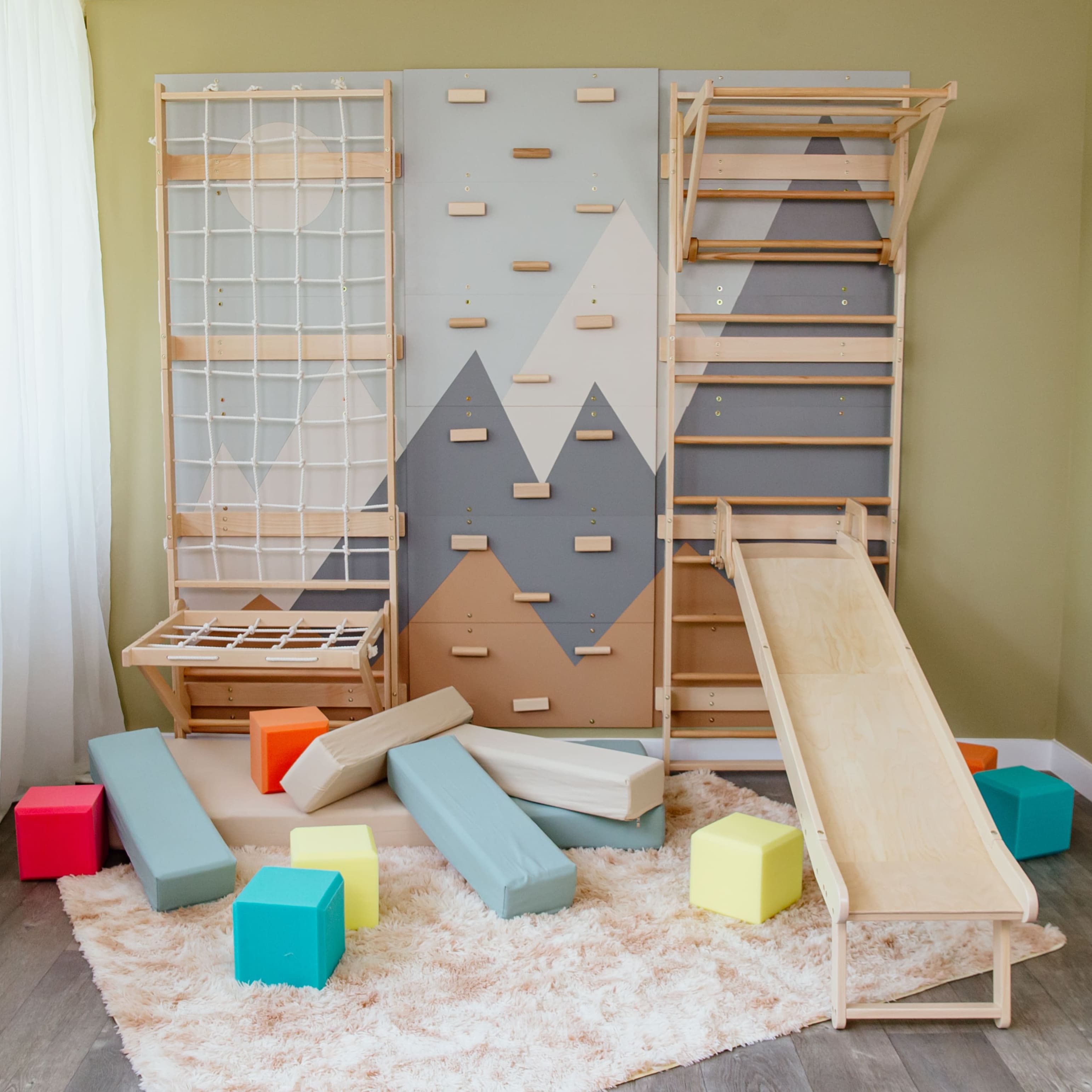 Wood and Hearts 3-in-1 Swedish Ladder Wall Gym