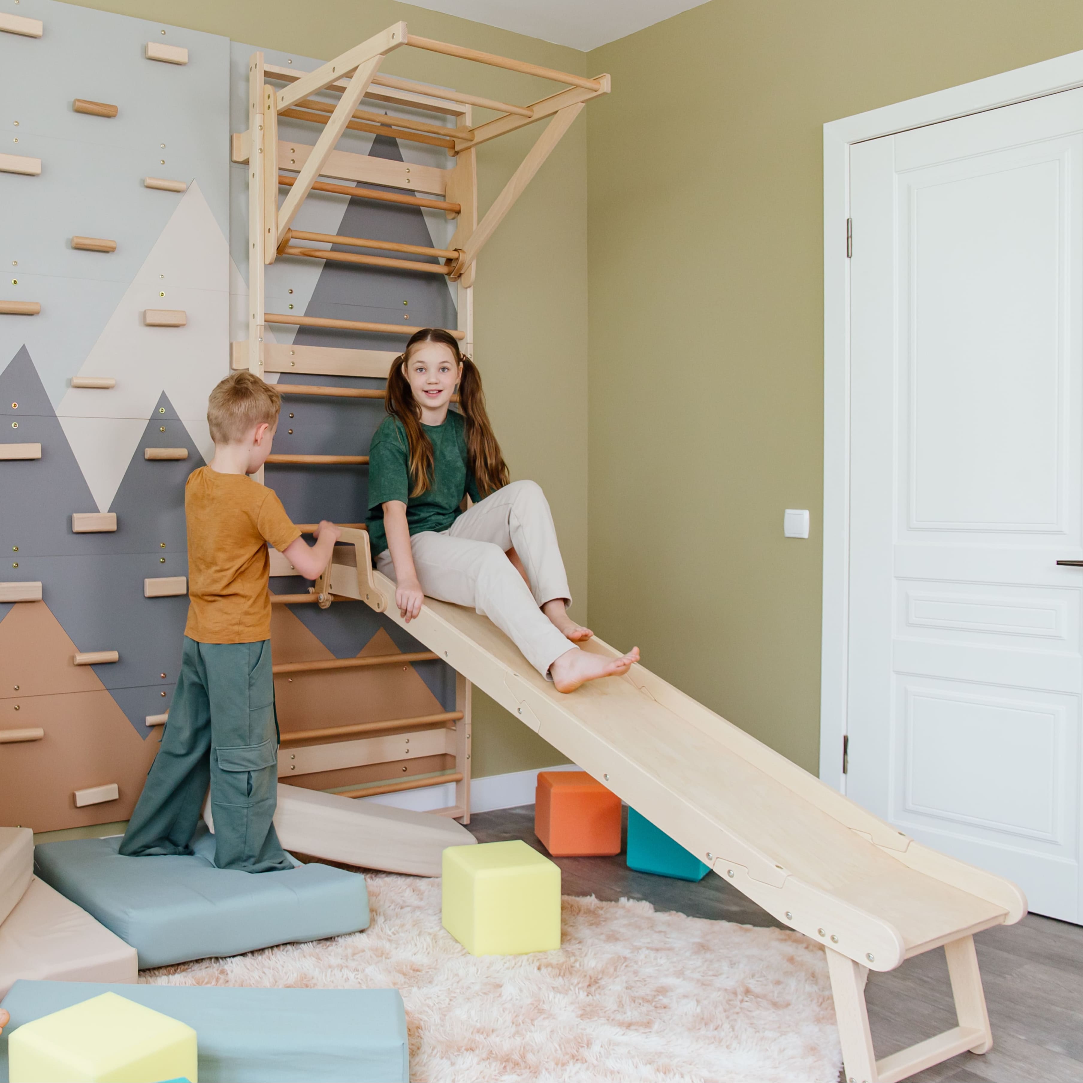 Wood and Hearts 3-in-1 Swedish Ladder Wall Gym