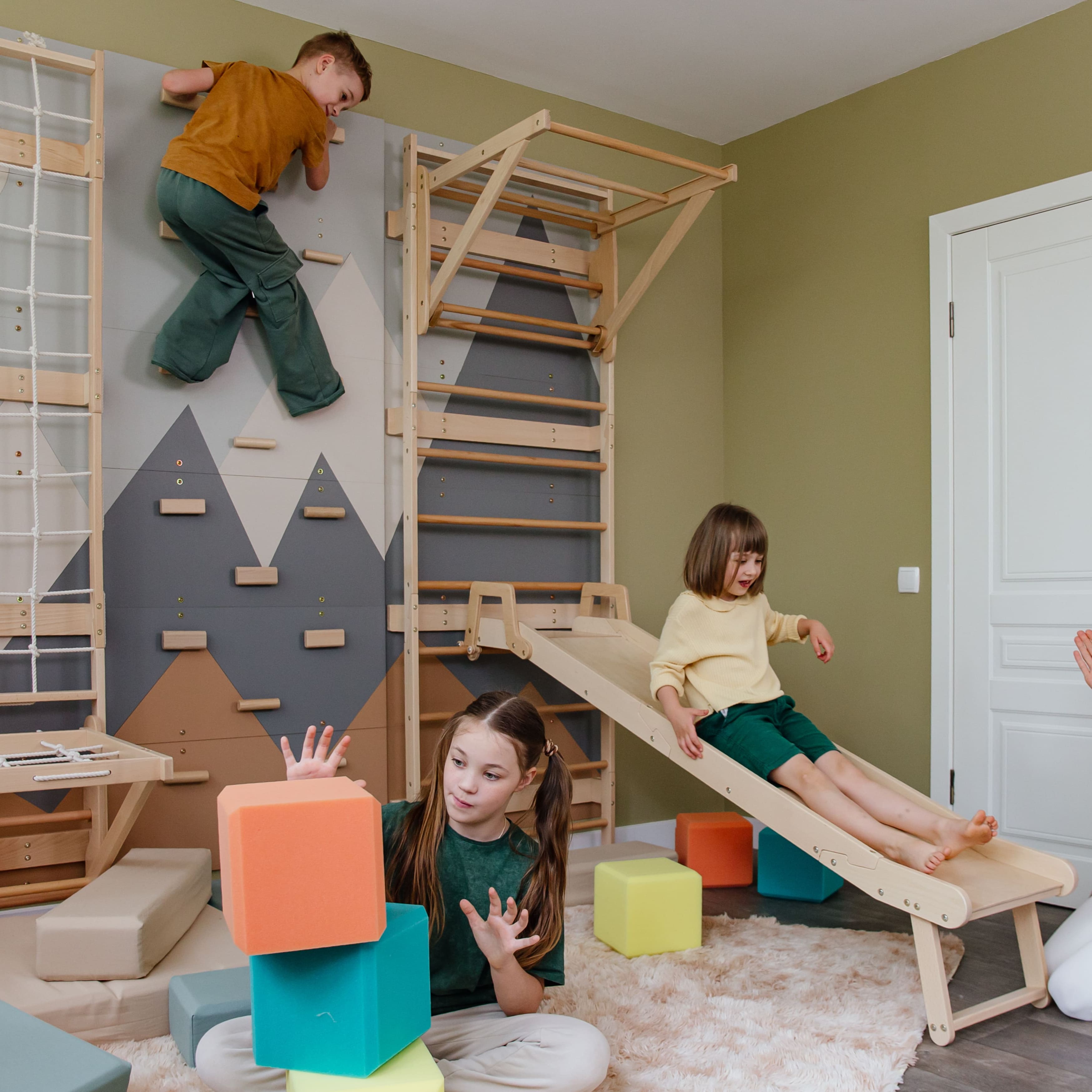 Wood and Hearts 3-in-1 Swedish Ladder Wall Gym