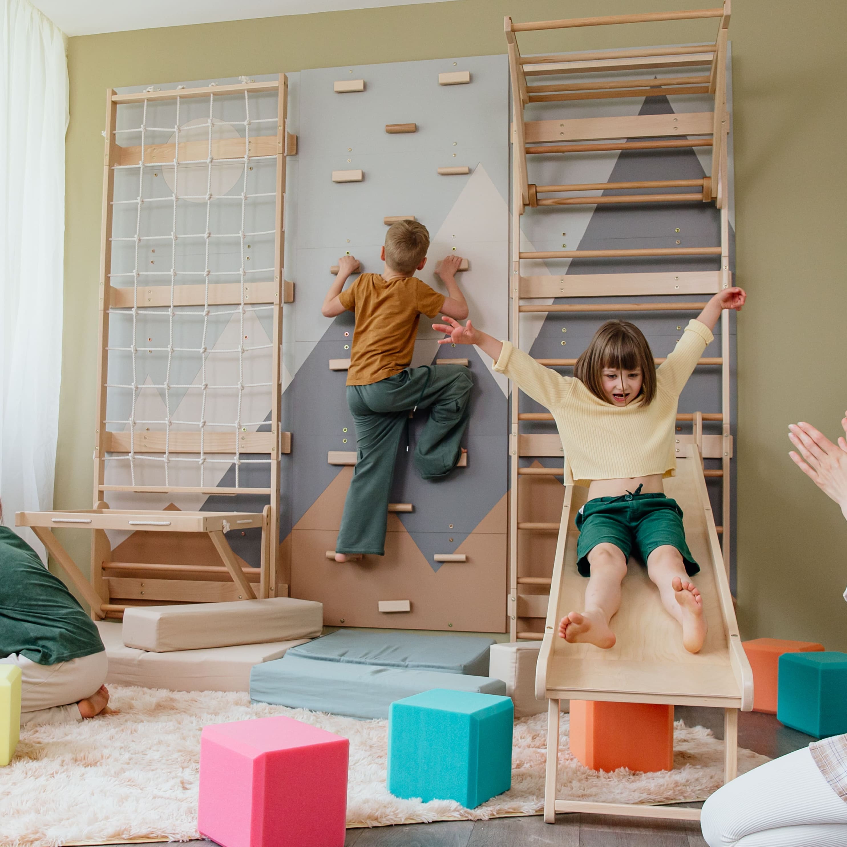 Wood and Hearts 3-in-1 Swedish Ladder Wall Gym