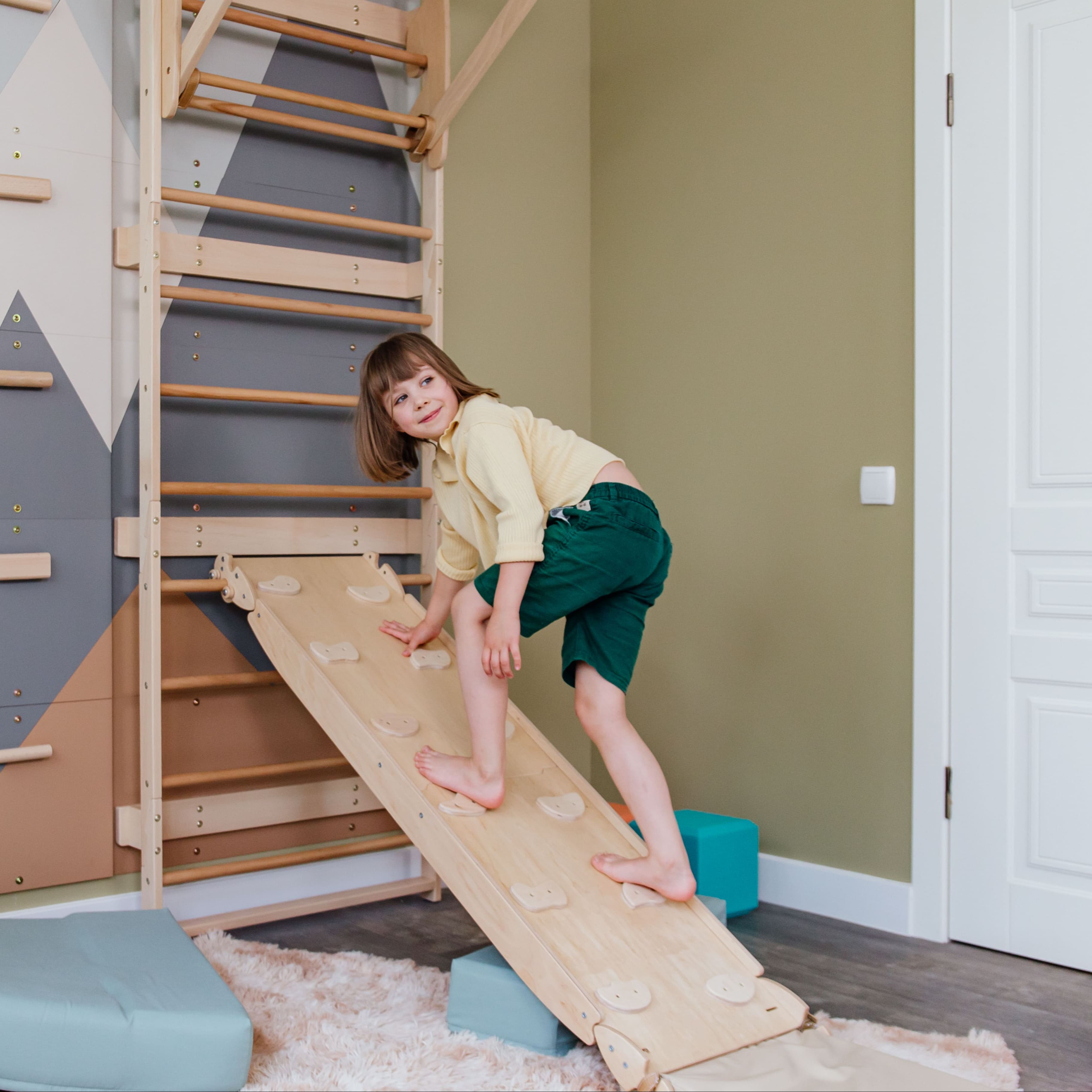 Wood and Hearts 3-in-1 Swedish Ladder Wall Gym