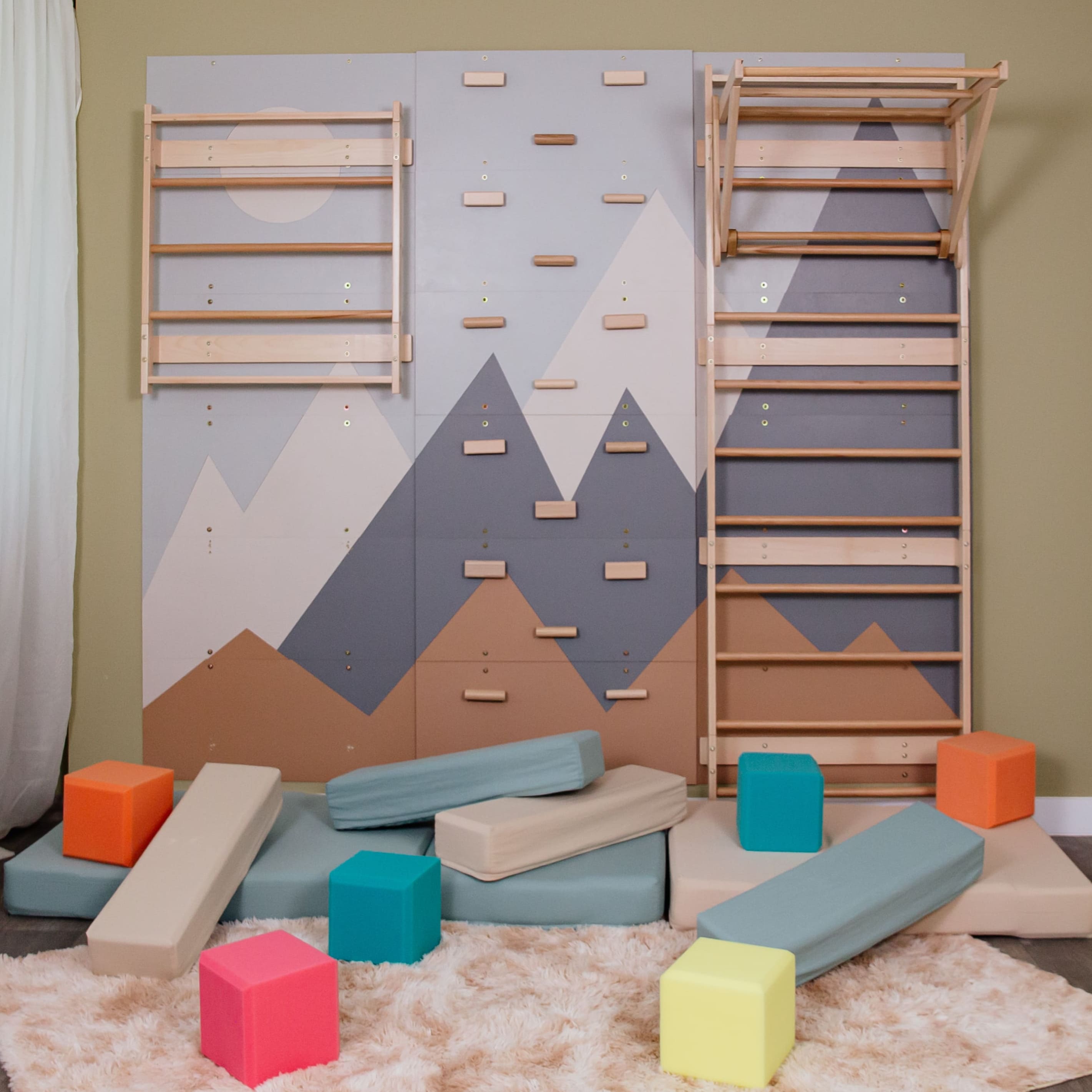 Wood and Hearts 3-in-1 Swedish Ladder Wall Gym