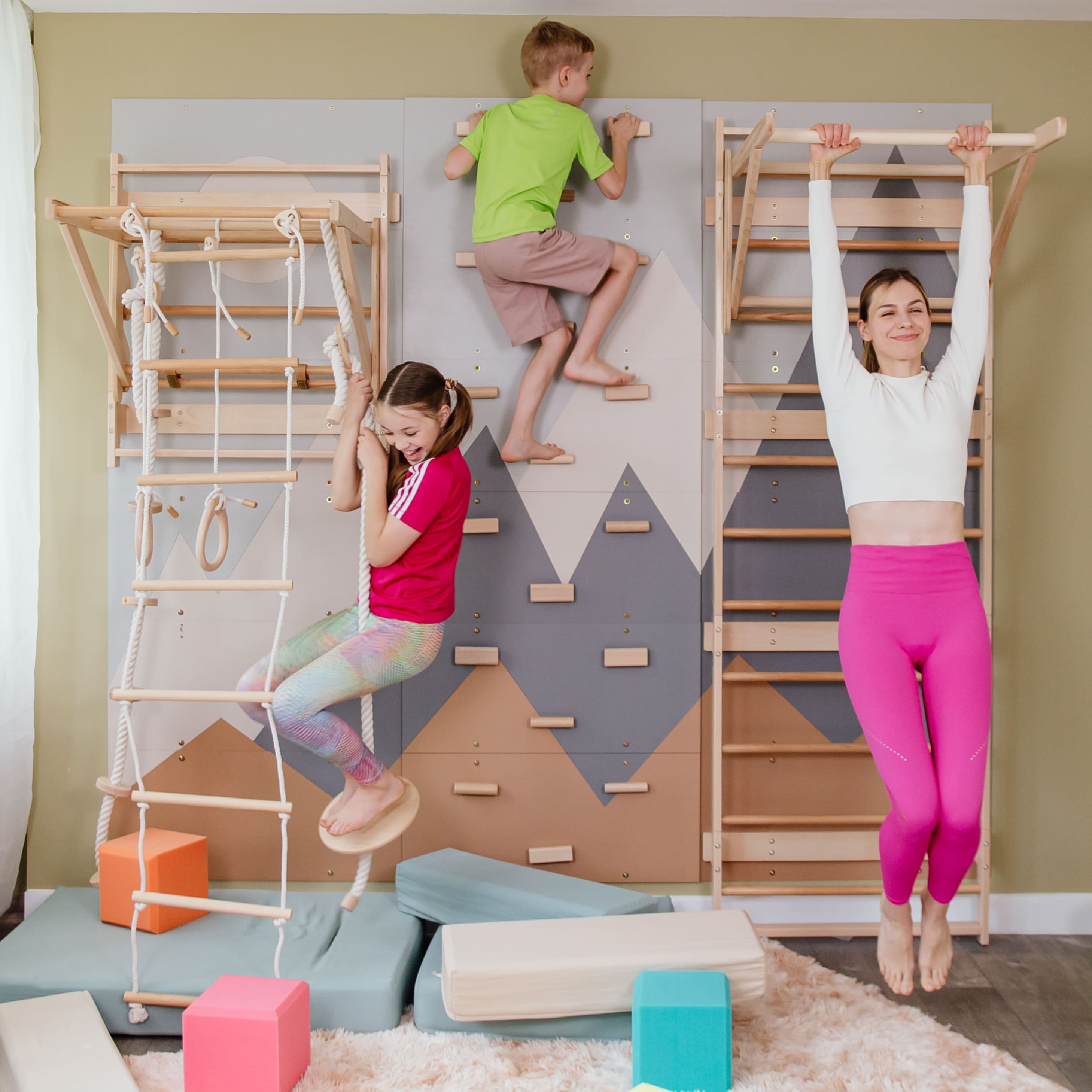 Wood and Hearts 3-in-1 Swedish Ladder Wall Gym
