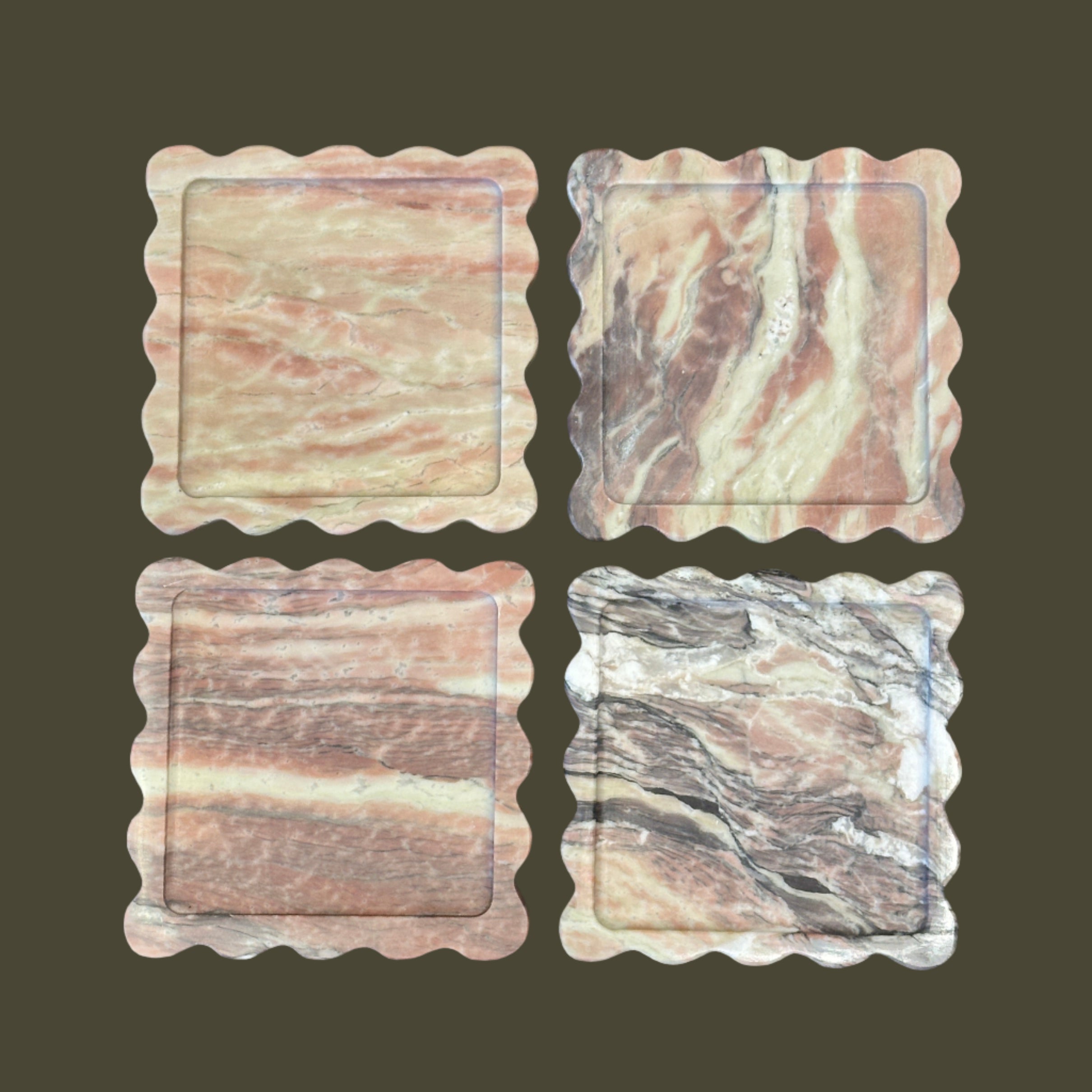 Box Coaster Set in Emerald