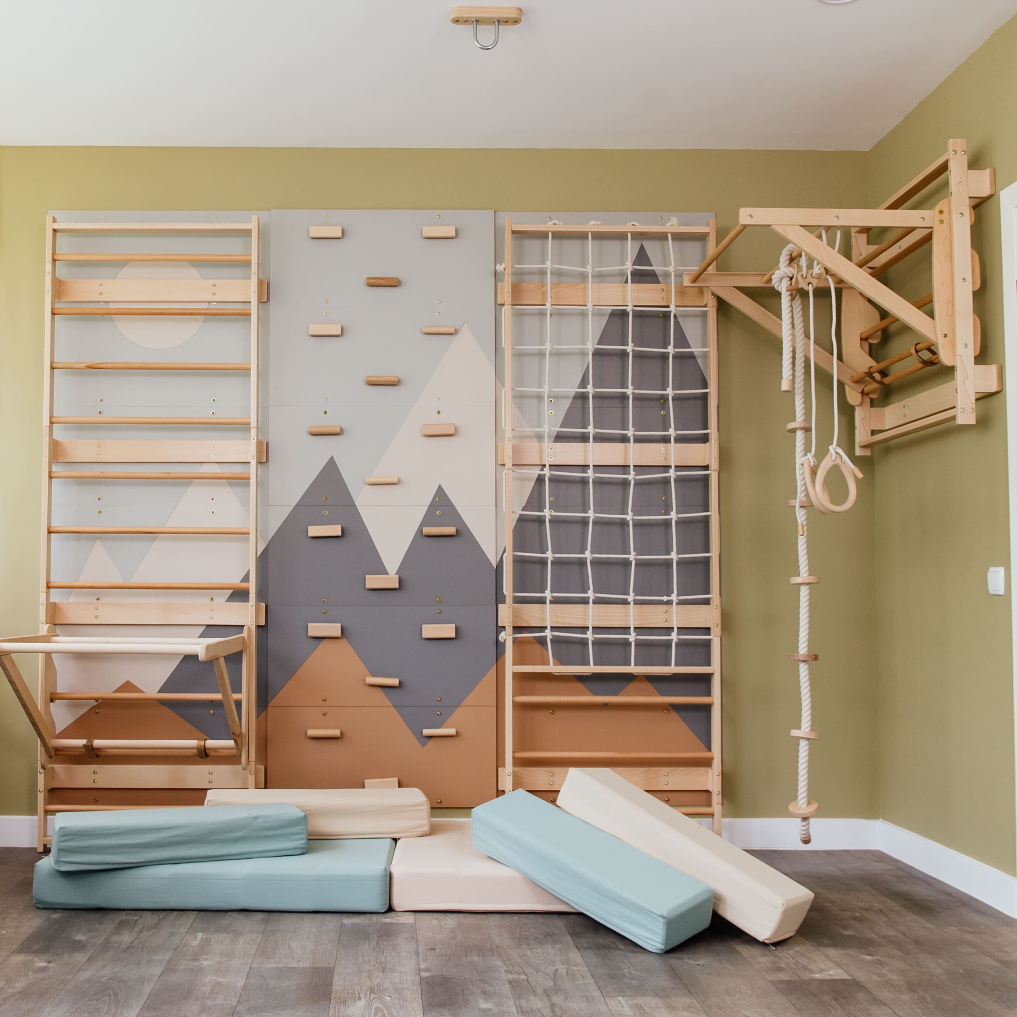 Wood and Hearts 3-in-1 Swedish Ladder Wall Gym