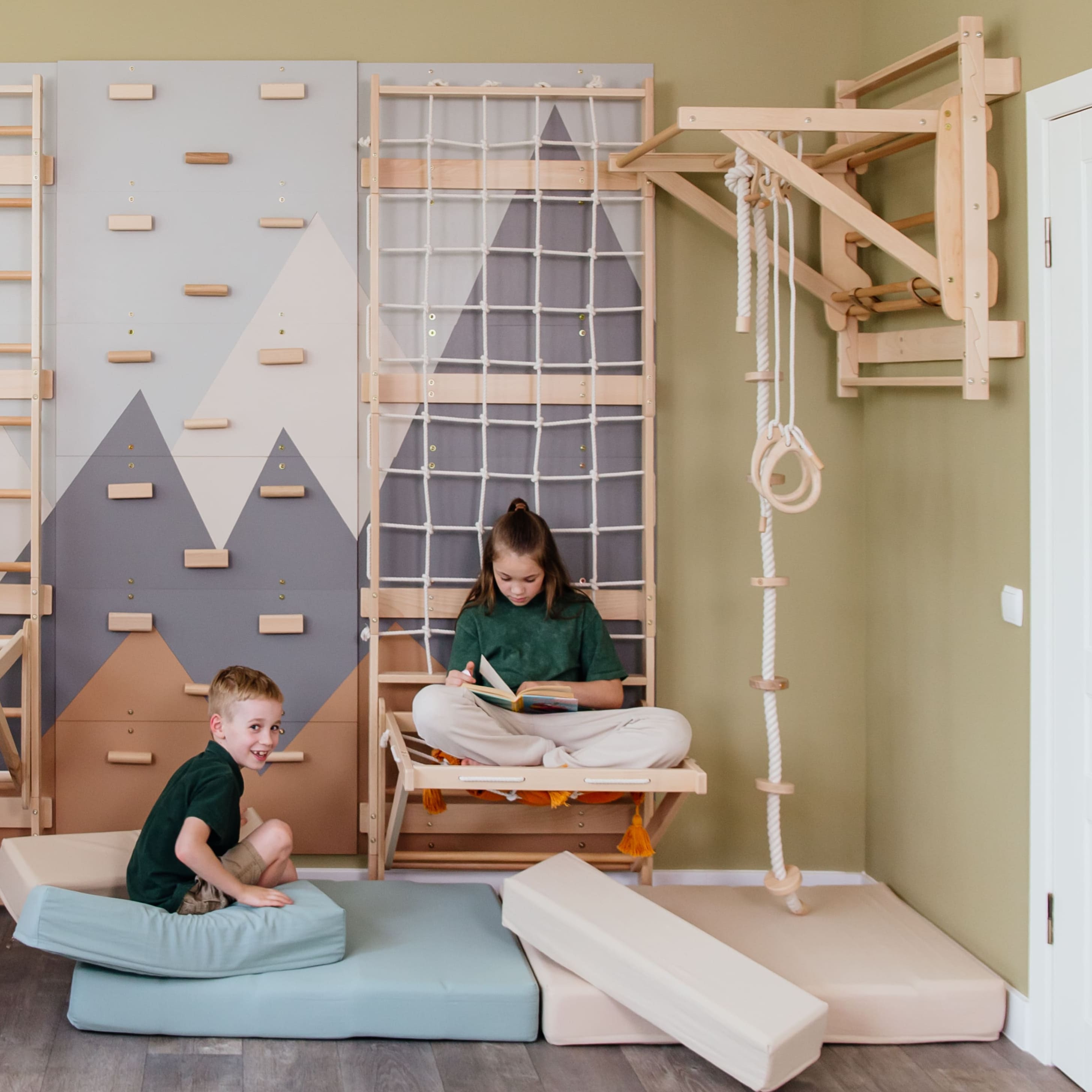 Wood and Hearts 3-in-1 Swedish Ladder Wall Gym