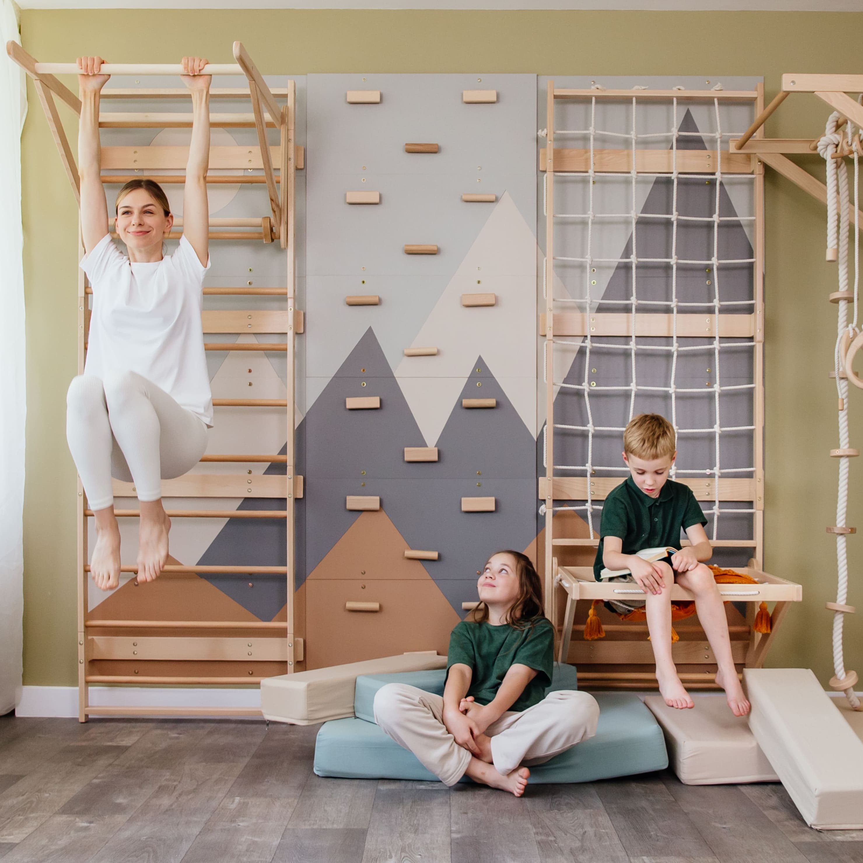 Wood and Hearts 3-in-1 Swedish Ladder Wall Gym