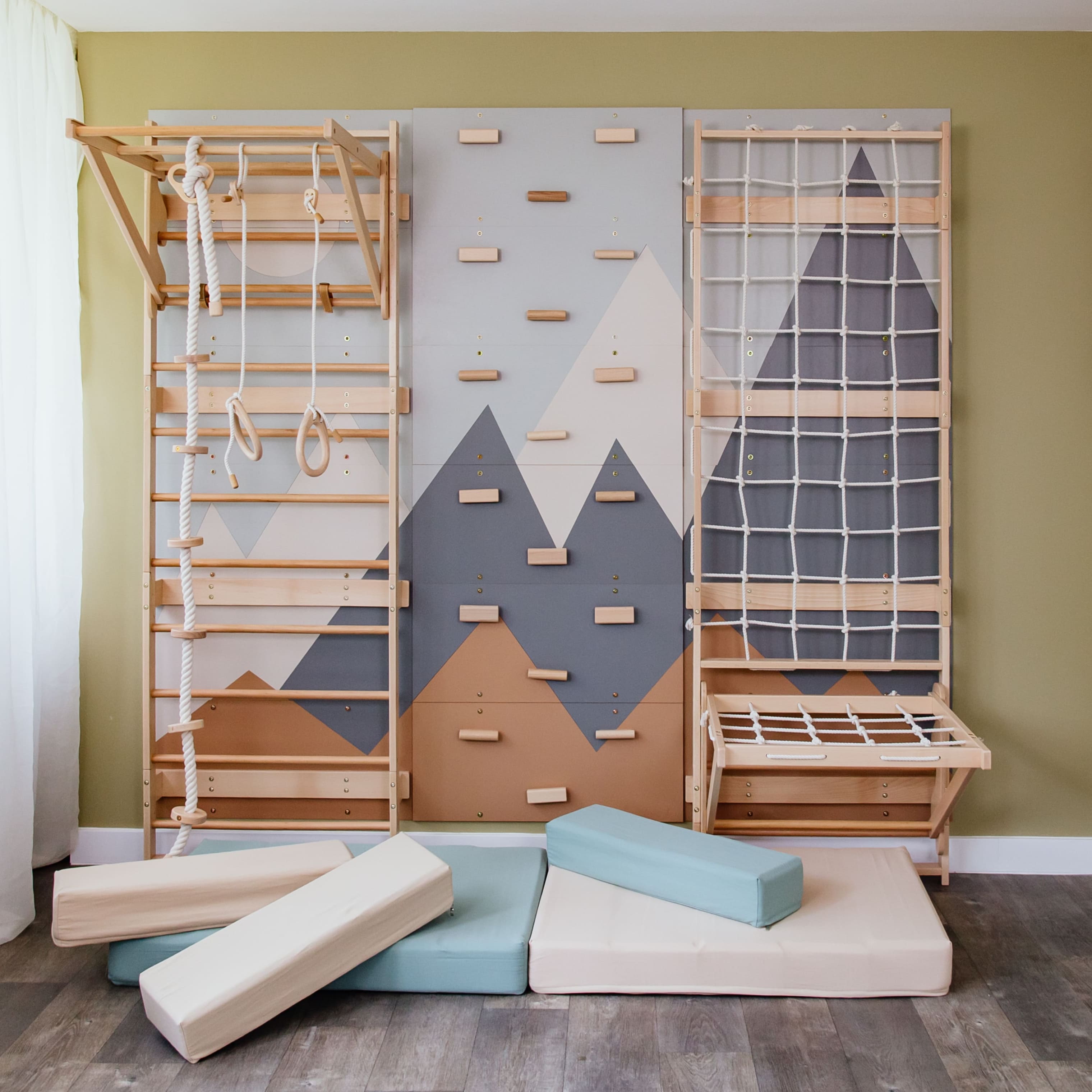 Wood and Hearts 3-in-1 Swedish Ladder Wall Gym