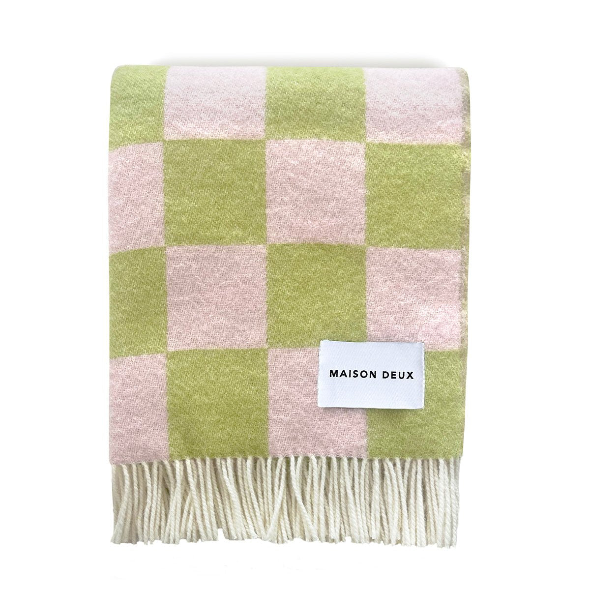 CHECKERBOARD Blanket | Kiwi / Pink