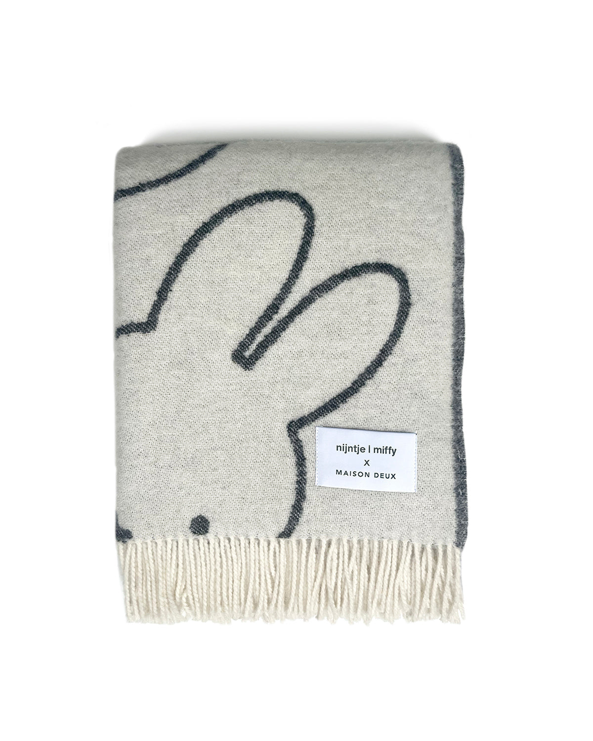 Maison Deux x Miffy Blanket MIFFY White / Black Print 4.25 x 6.5 ft