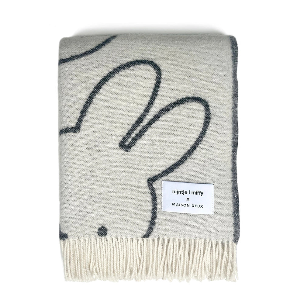 Miffy Blanket White / Black Print