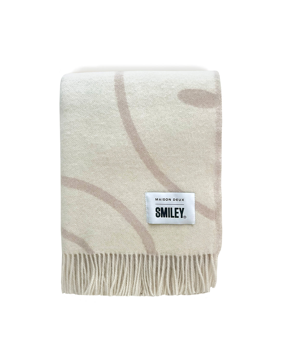 Maison Deux x Smiley Blanket | White / Grey Print
