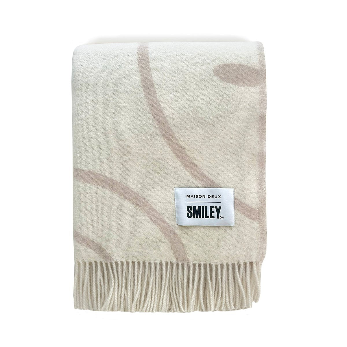 SMILEY Blanket | White / Grey Print