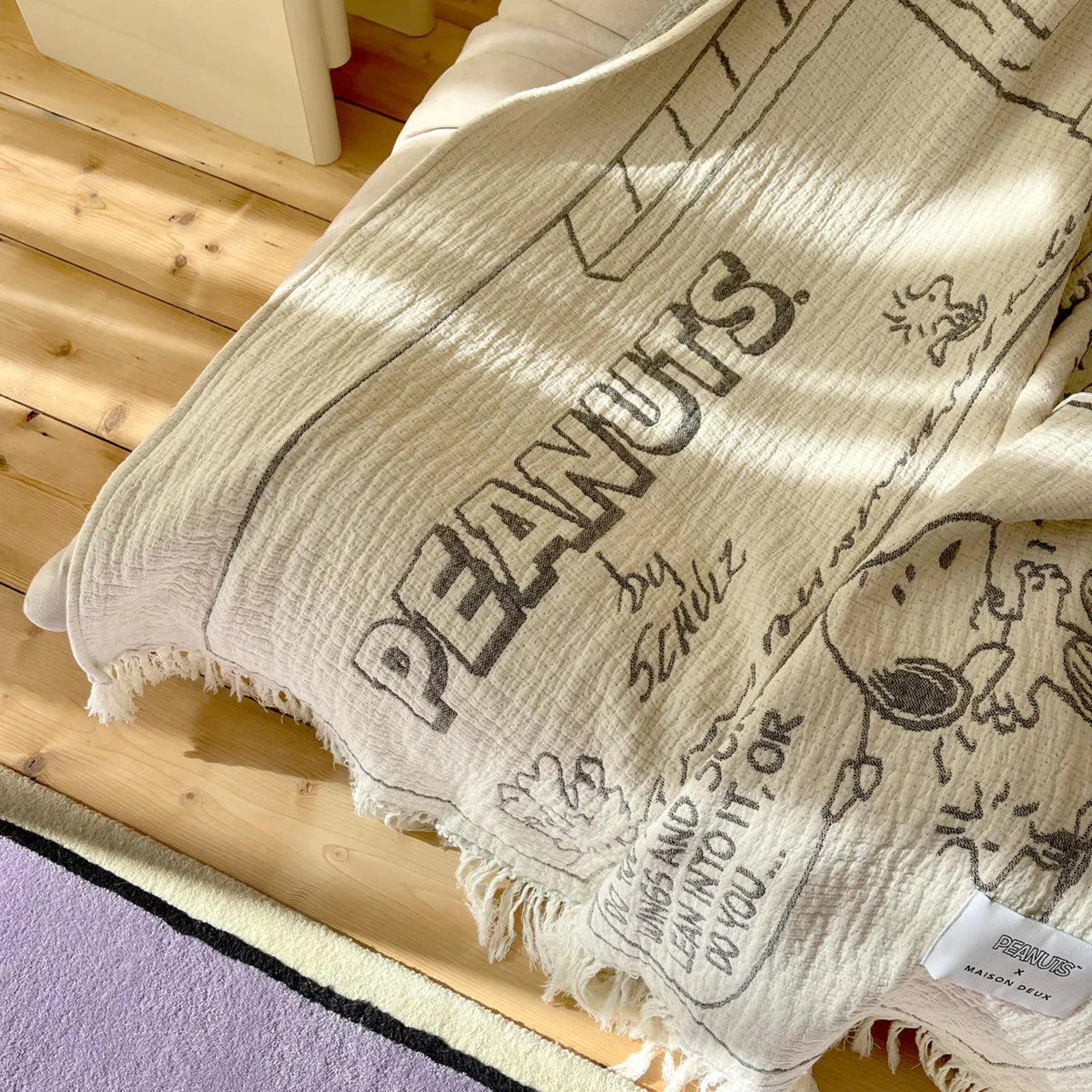 Peanuts Flight School Cotton Blanket