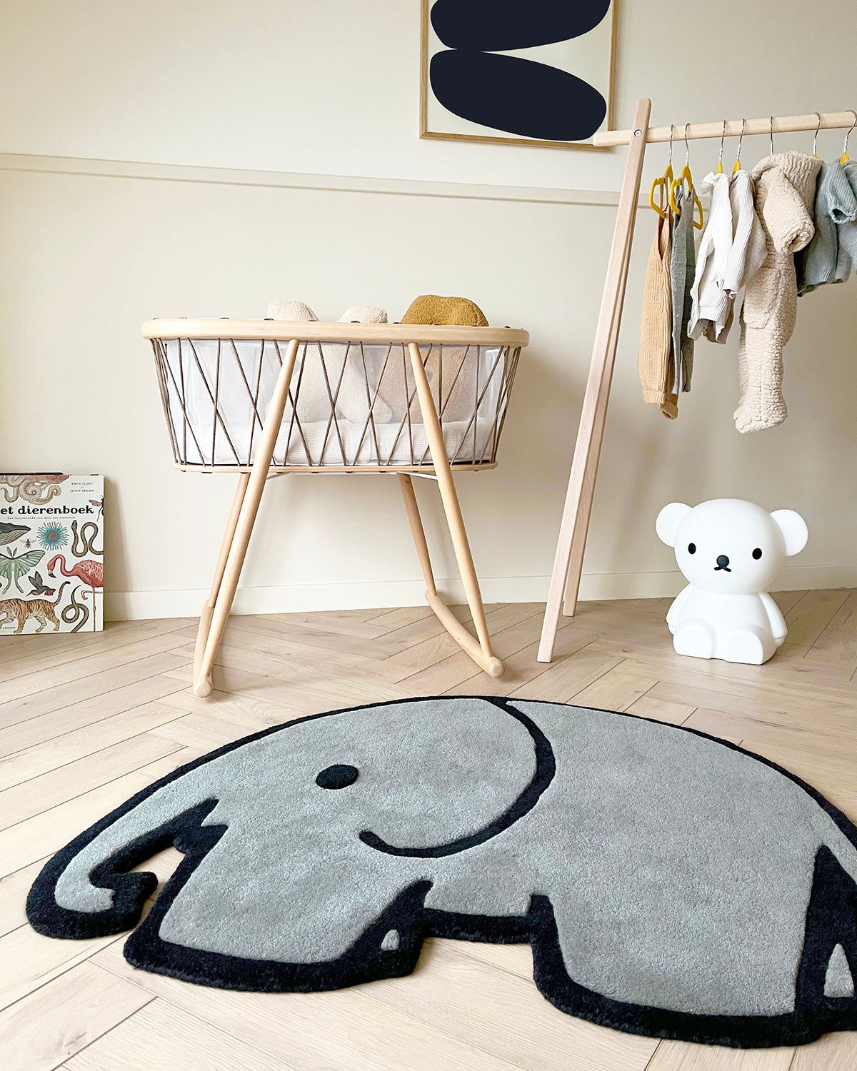 Elephant Rug | Grey / Black Print