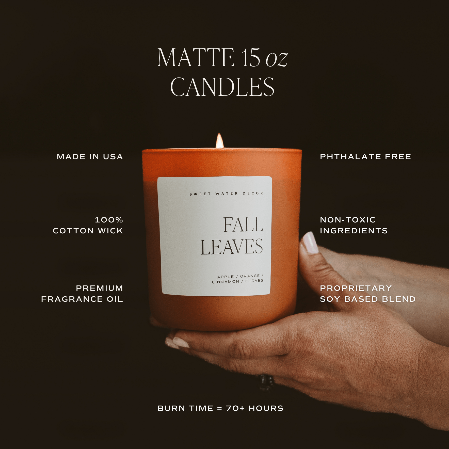 Pumpkin Spice Soy Candle - Orange Matte Jar - 15 oz