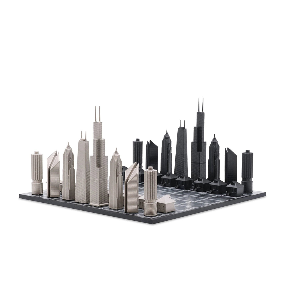 Stainless Steel Chicago Edition - Skyline Chess Set