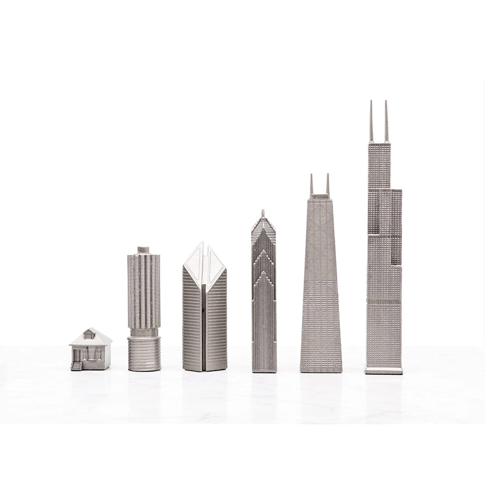 Stainless Steel Chicago Edition - Skyline Chess Set