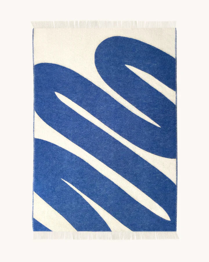 SWIRL Blanket | Cobalt Blue / White