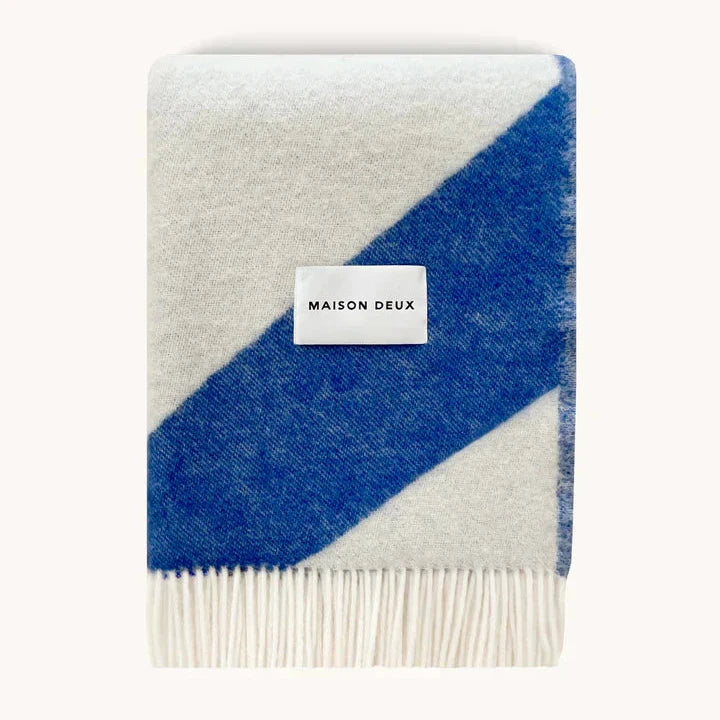 SWIRL Blanket | Cobalt Blue / White