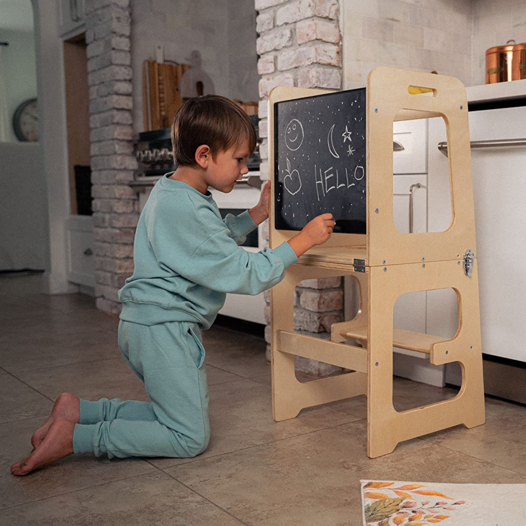 Avenlur 4-in-1 Montessori Kitchen Step Stool and Desk
