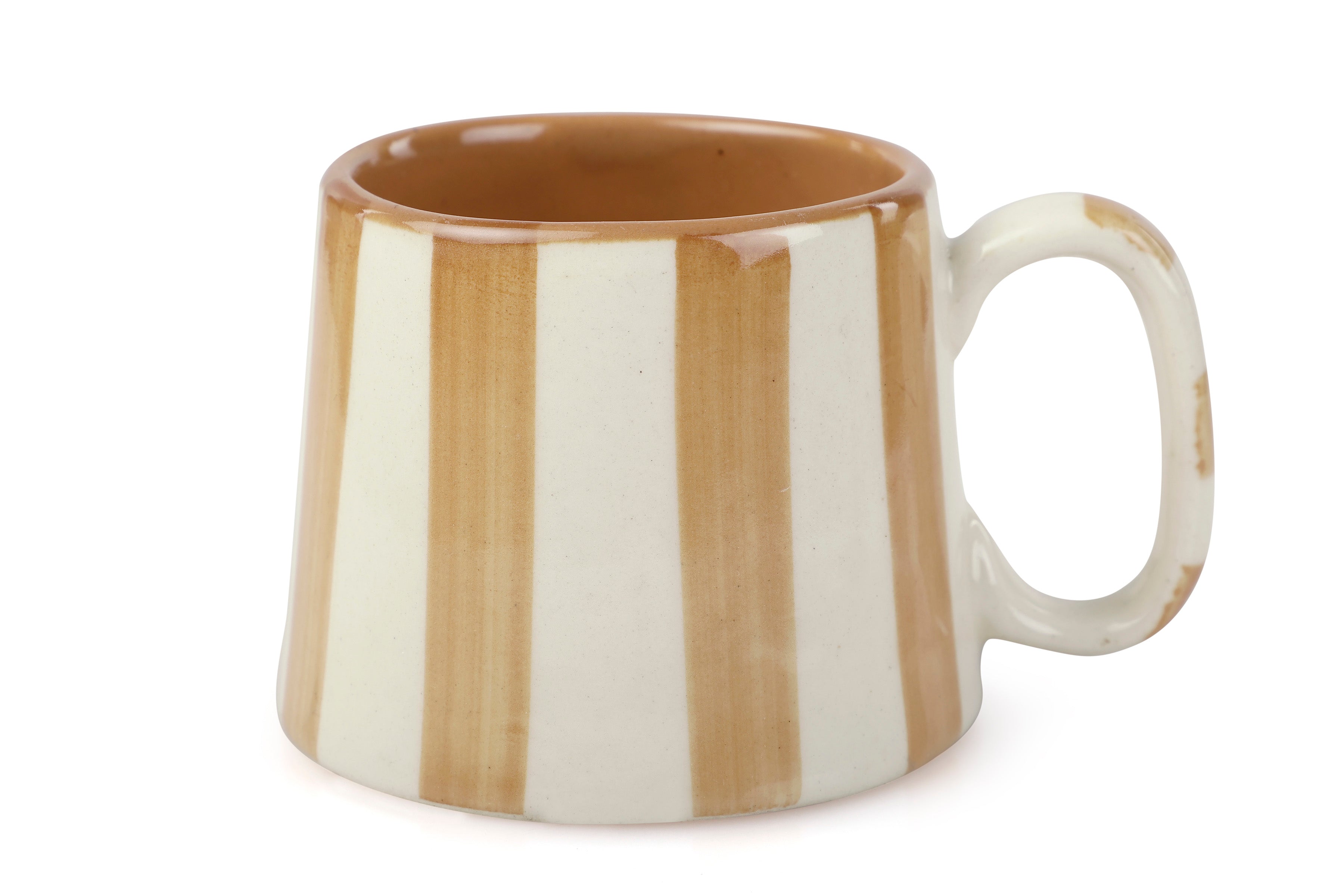 Ceramic Brown Stripe Coffee cup - Set of 4