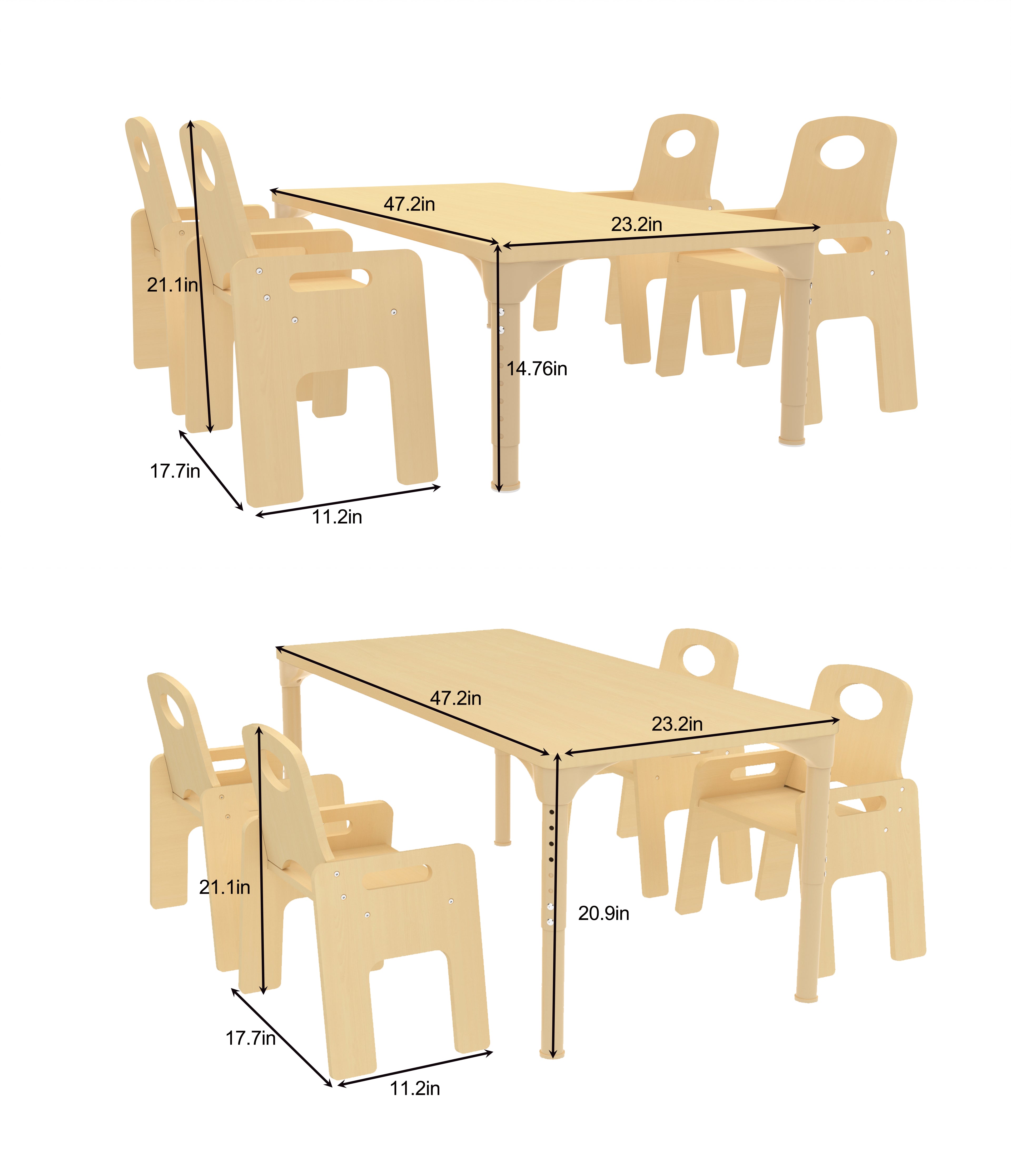 Avenlur Adrian Multi-Height Adjustable Table and Chairs Set